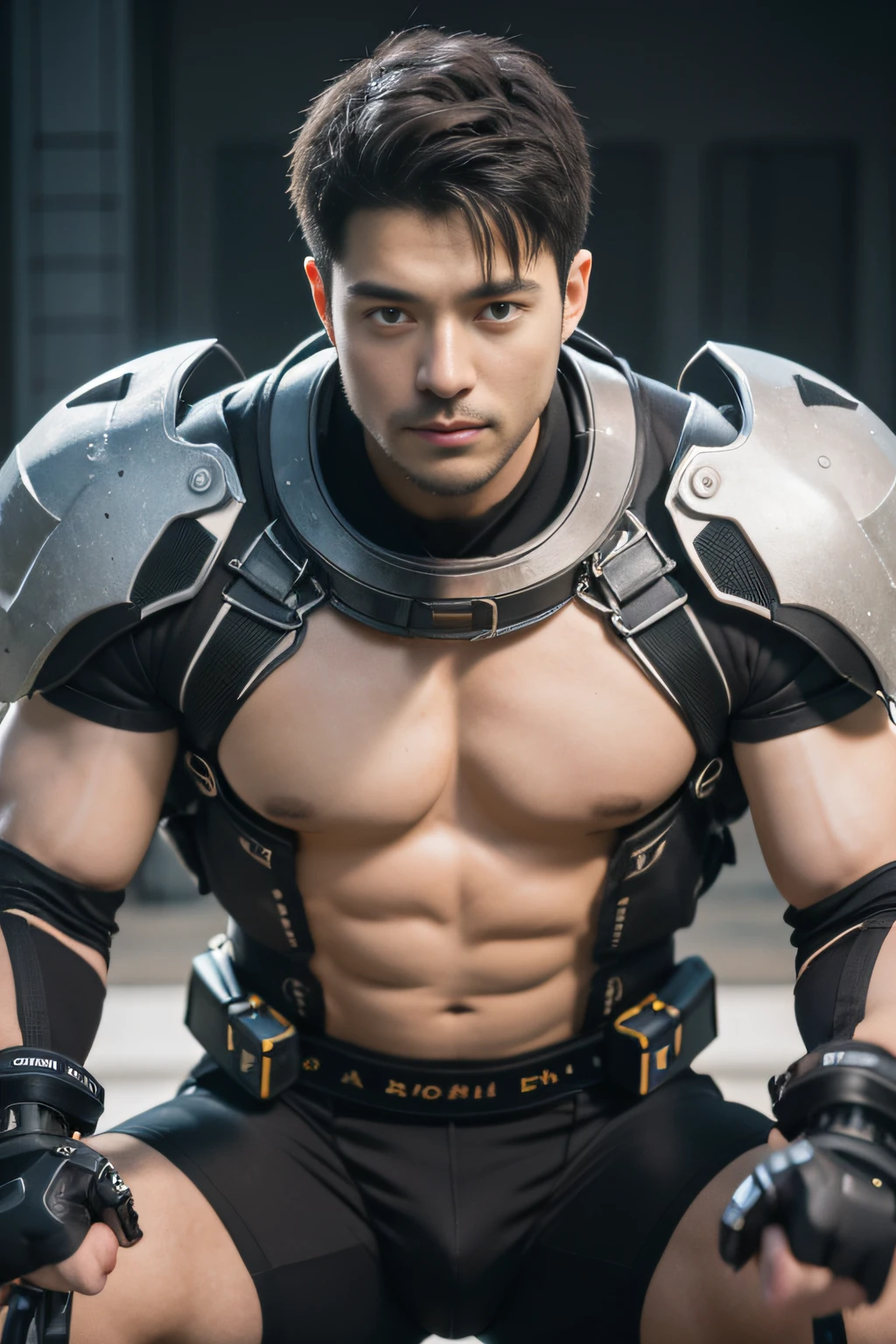 A close up of a man in a helmet and armor - SeaArt AI