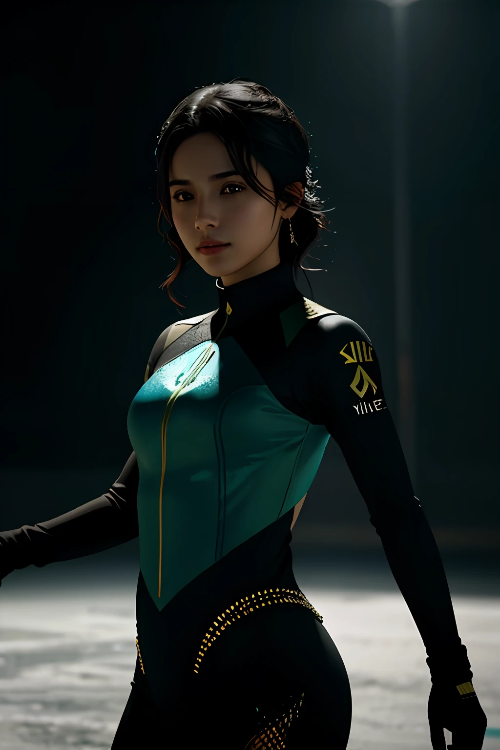 Ultra-detailed portrait sticker of beautiful Brazilian woman skating, High-quality shaded illustration of cells in post-apocalyptic style, cuerpo completo, dynamic pose, Perfect anatomy, centrado, libertad, alma, approach to perfection, Sombreado de celdas, 8k , cinematic dramatic atmosphere, global ilumination, Entorno detallado e intrincado, Artstation, arte conceptual, fluid and sharp focus, volumetric illumination, cinematic lighting, obra maestra