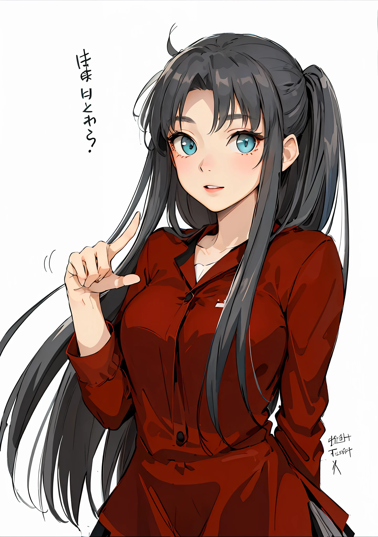 1girl, high school uniform, dark grey open jacket, Dark gray jacket, pleated skirt, plaid skirt, upper-body, looks at the viewer, Realistic, extremely detailed hair, complicated detail, tmasterpiece, beste-Qualit, (Cyan eyes)