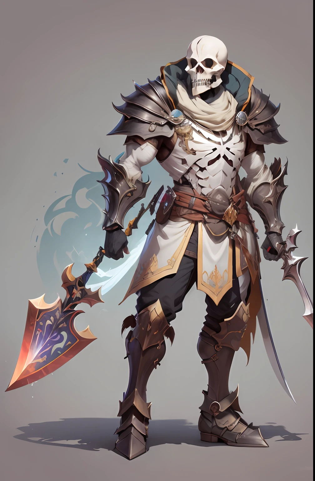 Death, a cartoon image of a skeleton dressed in armor holding a sword, undead knight, heroic fantasy character concept, dark fantasy character design, rpg concept art character, skeleton knight, an undead desert lich pharaoh, d&d dark sun character art, full portrait of magical knight, warrior character design, fantasy character concept, detailed character art, fantasy character design, arcane concept art, d & d style full body portrait Cartoon style illustration, on a white background, detailed characters, cartoon style illustration, high quality character design, highly detailed characters, character illustrations, professional illustration, cartoon art style, proffesional illustration, full body character design, cute characters, cartoon illustration, character designs, characters, in cartoon style, professional vector graphic, several character designs. Full body, WHITE background