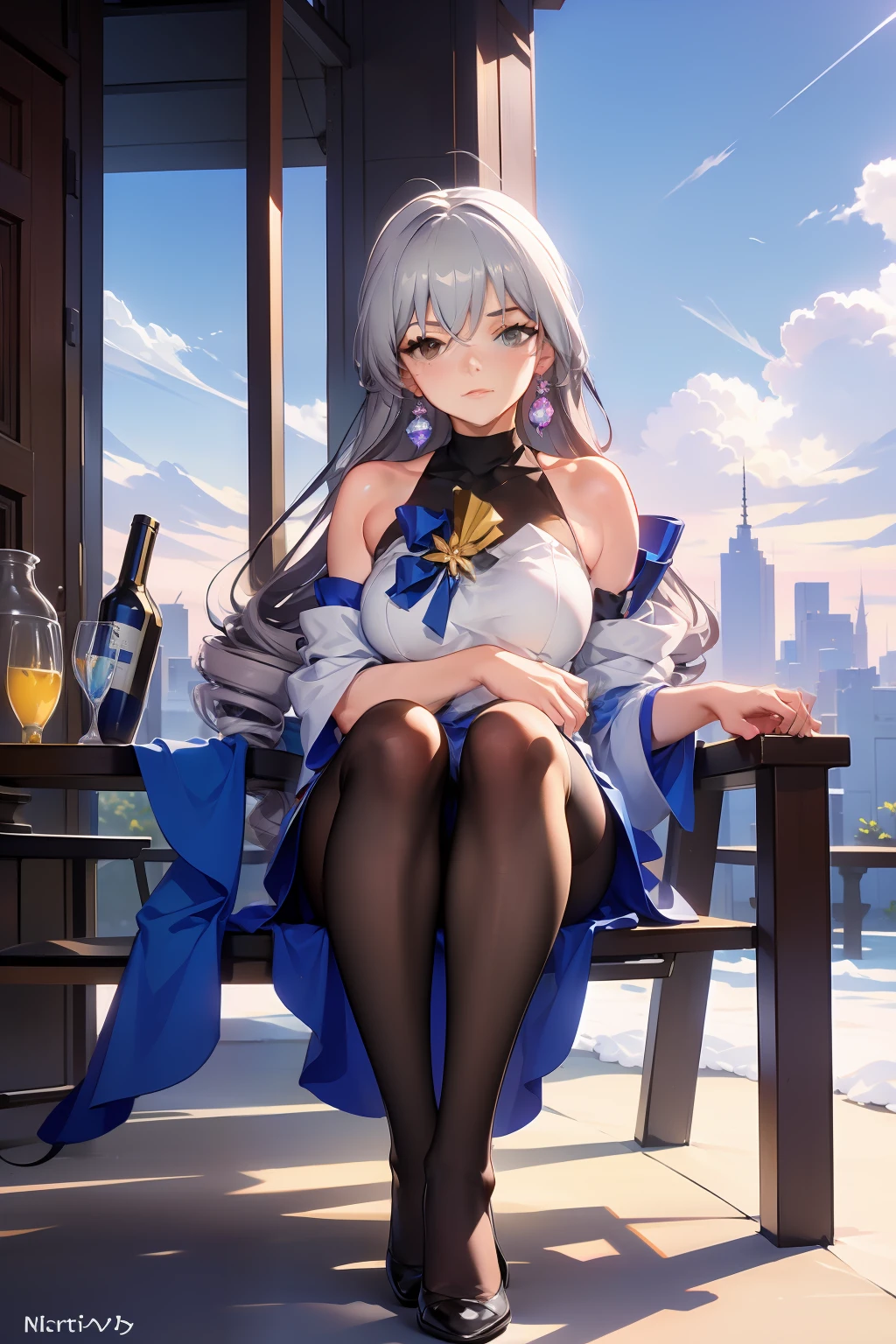 (masterpiece),best quality, expressive eyes, perfect face, 1girl,
big breast, H-cup, good breast, beautiful, gorgeous,anime,girl,lora,
nipple visible though clothes,ph bronya,
1girl,
solo,
earrings,
long hair,
grey hair,
drill hair,
grey eyes,pantyhose,w sitting, w sitting on ground, legs on ground, hands between thighs, arms between legs, both arms between legs,hands between legs,hand on chest