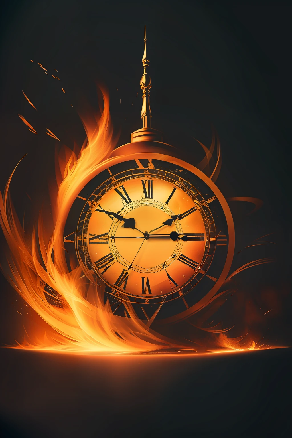 There is a watch that is on fire with a watch face, time is running out, O fim dos tempos, fim dos tempos, time does not exist anymore, time consumes us all, o tempo se arrastando por muito tempo, The background is on fire, Fim dos Tempos, Directed by: Rodney Joseph Burn, A passagem do tempo, infinite space clock background, O fim dos tempos