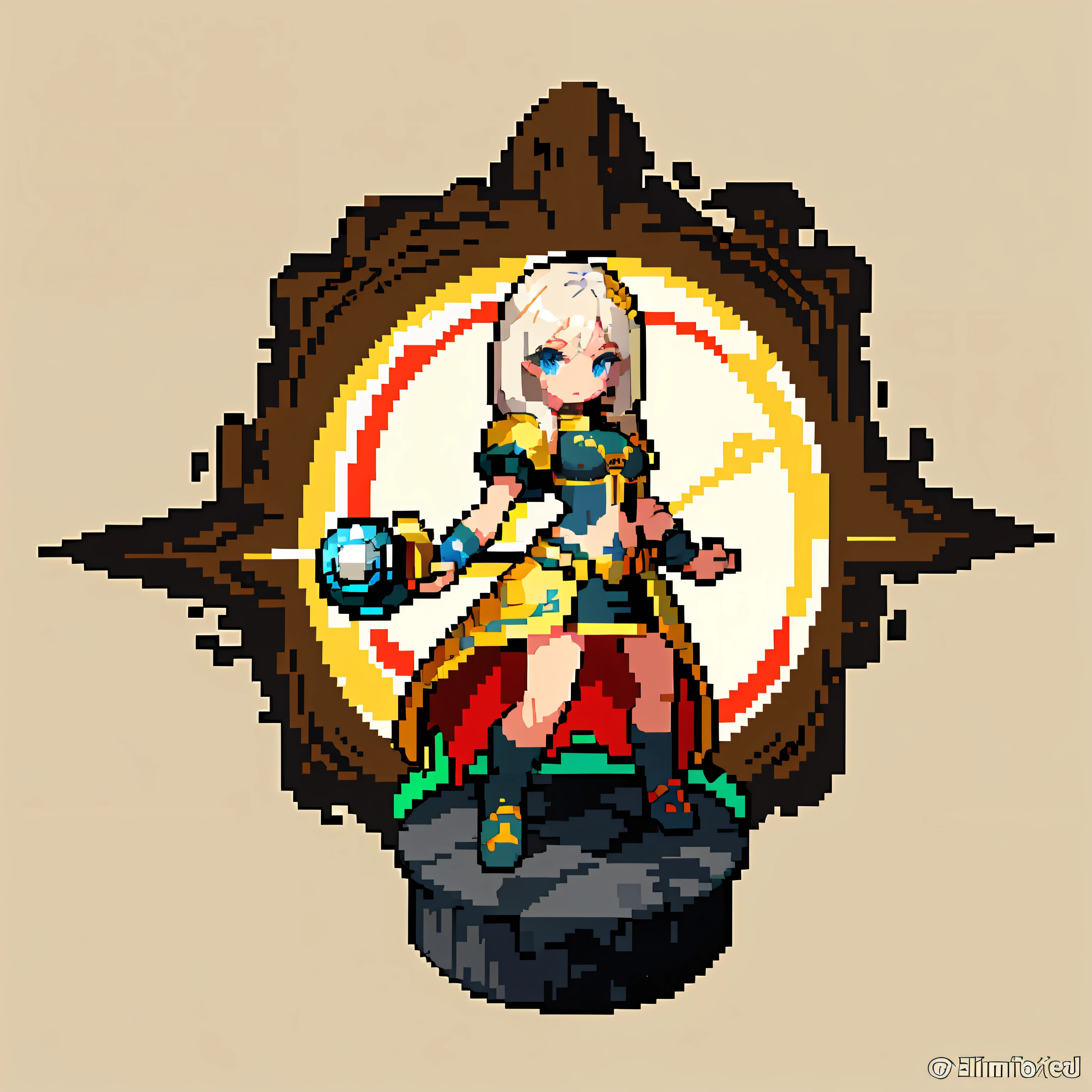 hair light, warrior, (Masterpiece, Top Quality, Best Quality),pixel,Pixel Art, 1girl, (Best Quality:1.3),(Masterpiece:1.1),(illustartion:1.2),(Ultra-detailed:1.2),mini skirt,Light top