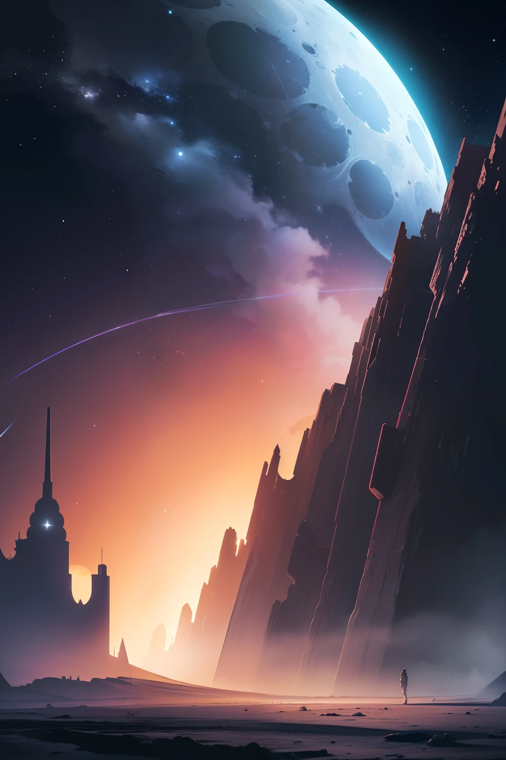 ((( una base en la superficie lunar es construida por astronautas))) ,((enfoque cercano ,muchos detalles y texturas)) ((superficie de la luna, astronautas, maquinaria)),(espacio exterior, astronautica, base espacial), primer plano, arte digital altamente detallado 4K, fondo de pantalla 4K HD muy detallado, impressive space landscape, sci-fi fantasy, Arte digital detallado 4K, sci-fi fantasy wallpaper, Dreamy epic space landscape, pintura digital mate 4K HD, obras de arte impresionantes de 8K