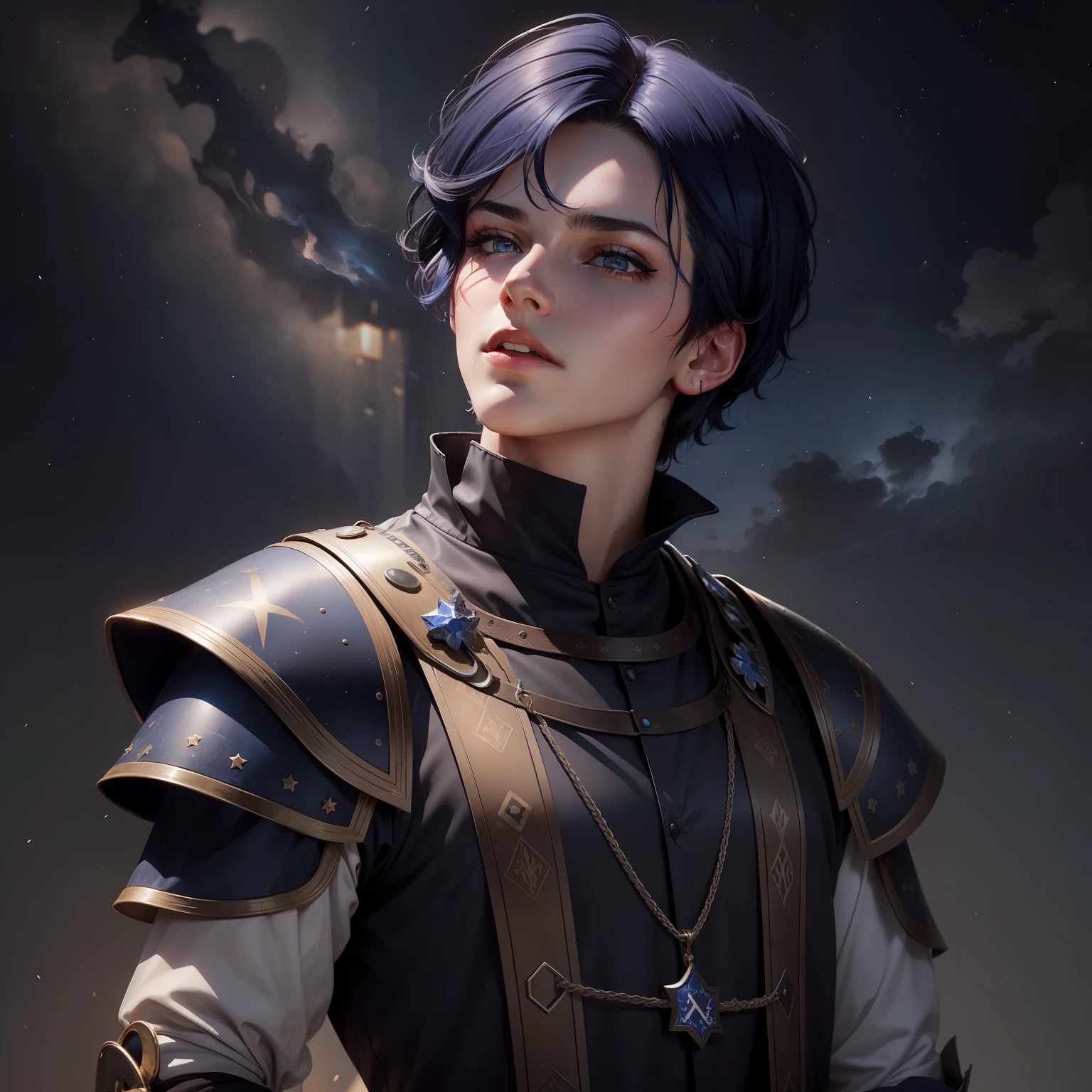 Dark blue hair