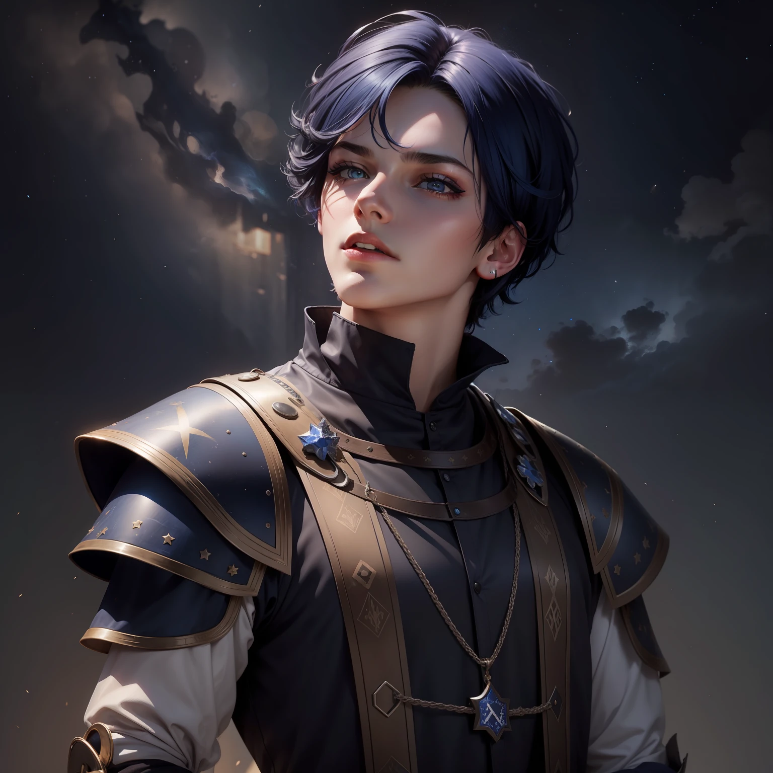 Dark blue hair