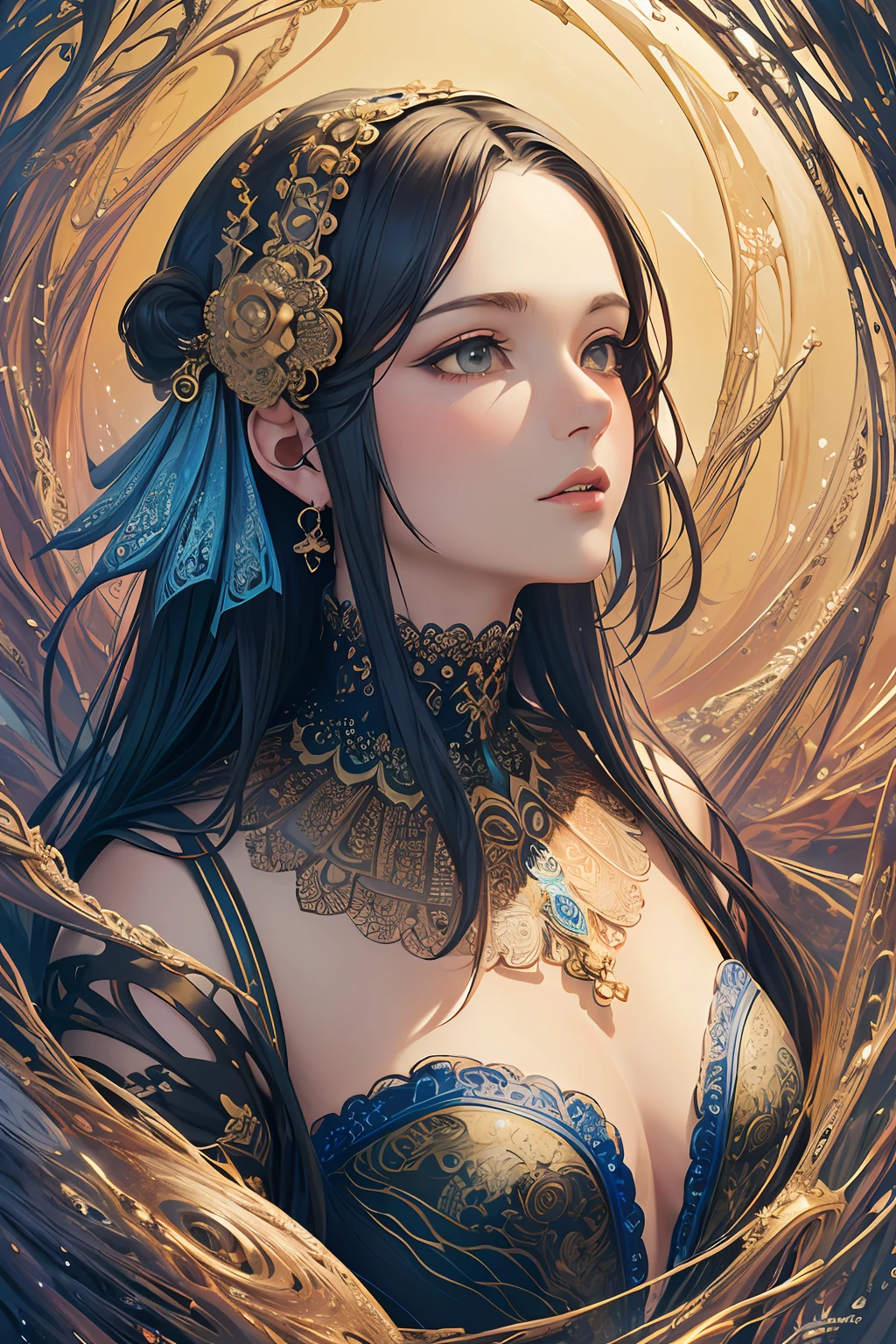 (masterpiece, top quality, best quality, official art, beautiful and aesthetic:1.2), (1girl), extreme detailed,(fractal art:1.3),colorful,highest detailed