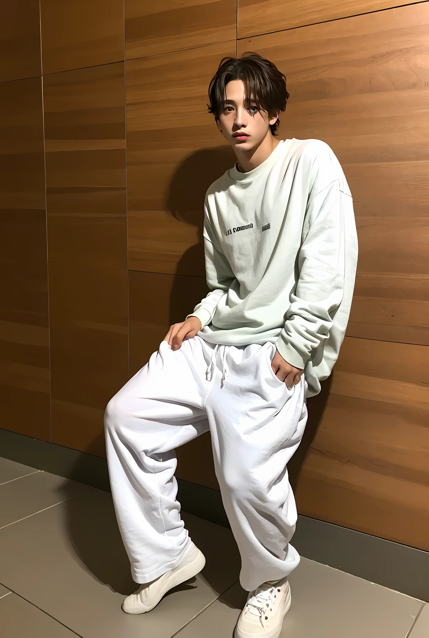 Um garoto coreano posing for photo shoot wearing loose baggy pants, corpo inteiro, fundo liso, jungkook, jungkook taeyang Jimim 1 boy, 1 homem, homem masculino coreano, homem masculino sozinho coreano sozinho, solo, sozinho(alone) (sozinho) sozinho sozinho SOZINHO SOZINHO sozinho sozinho SOZINHO SOZINHO SOZINHO SOLO