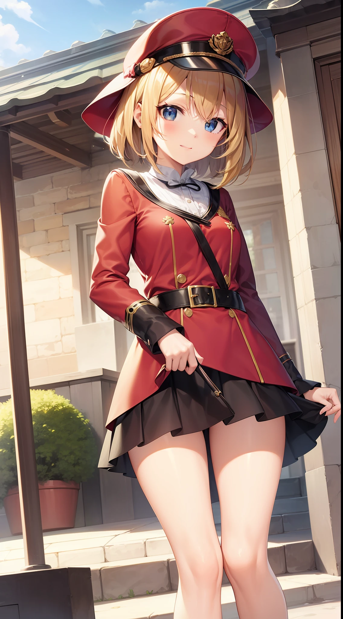masutepiece、hight resolution、1girl in、a miniskirt、Hunting Cap、British costume、Cute anime illustration、