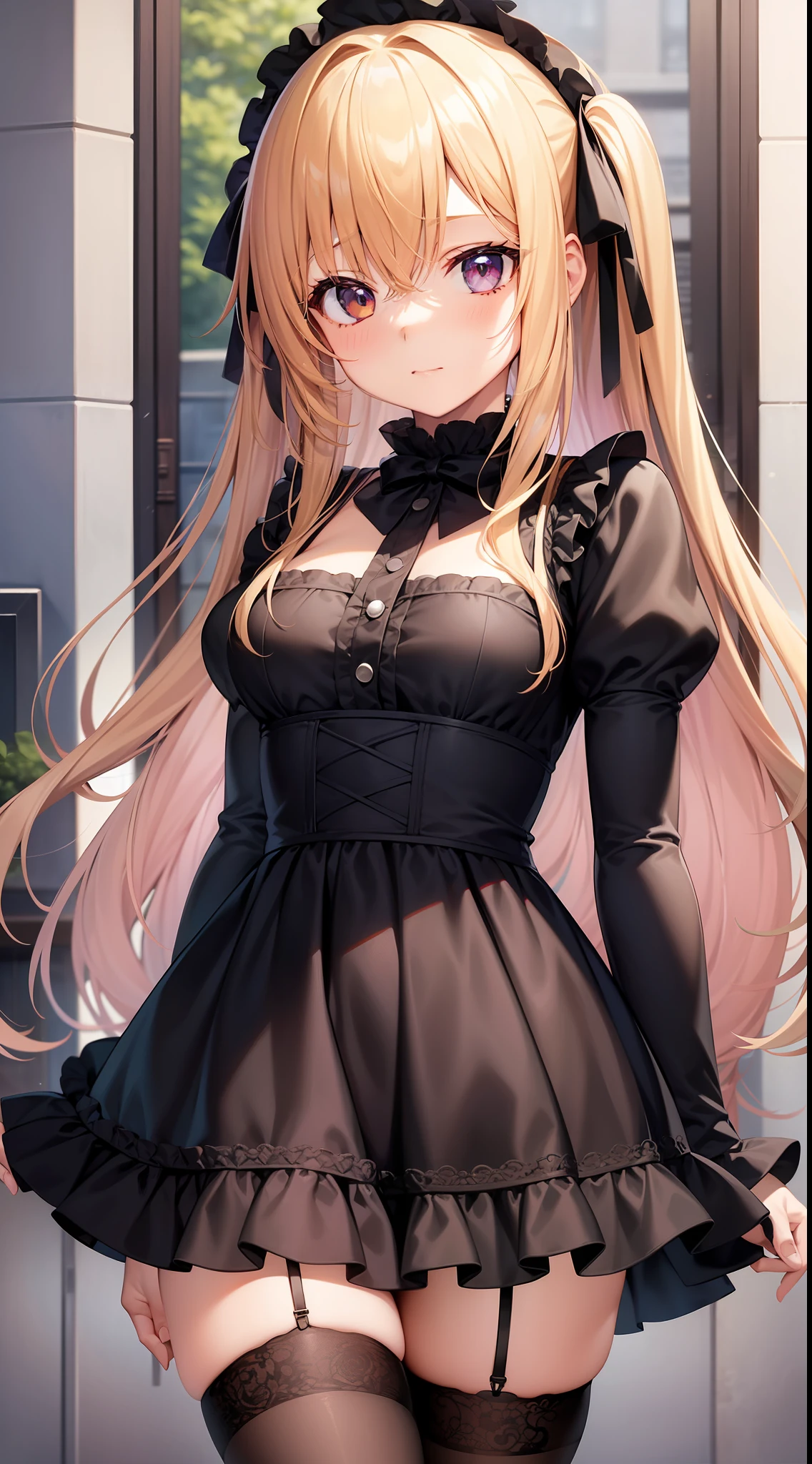 masutepiece、hight resolution、1girl in、a miniskirt、Gothic Lolita、Cute anime illustration、