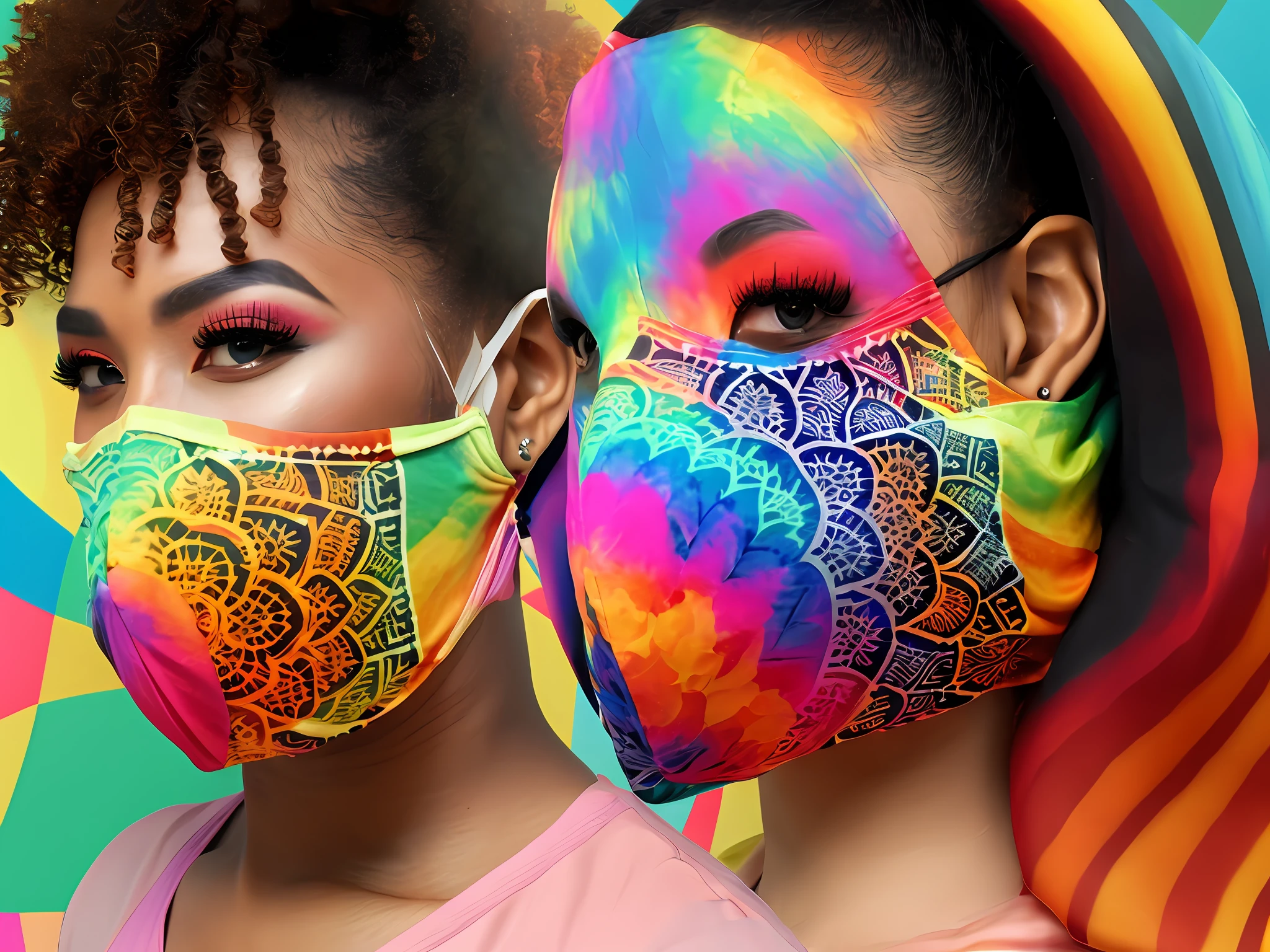 Hippo, multicolor, mandala body, mandala face (cover)
