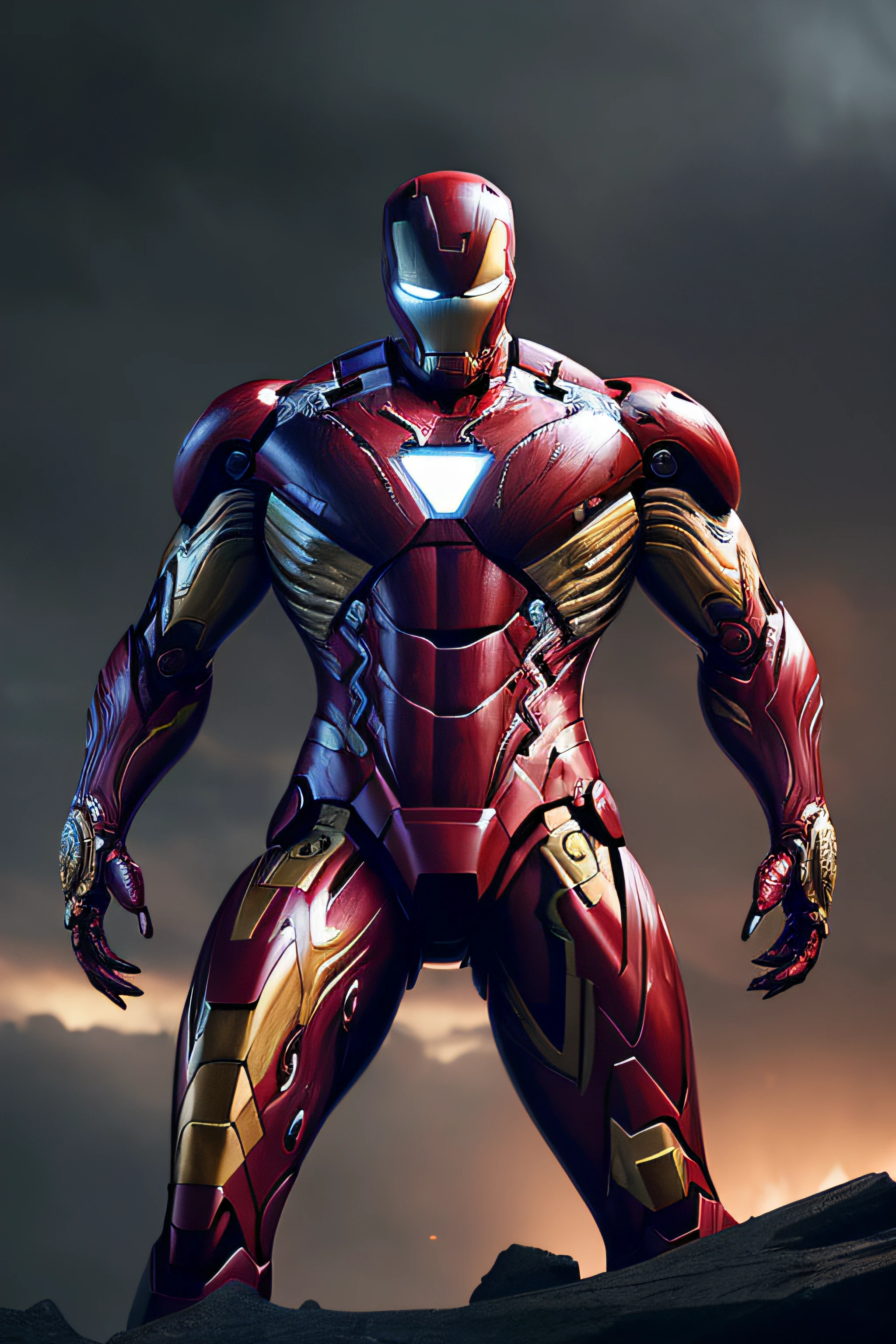 (masterpiece) | the masterpiece, best quality, ultra-detailed details, Venom with Iron Man armor, epic scene, stunning lighting effects, powerful pose, intense atmosphere, high resolution.