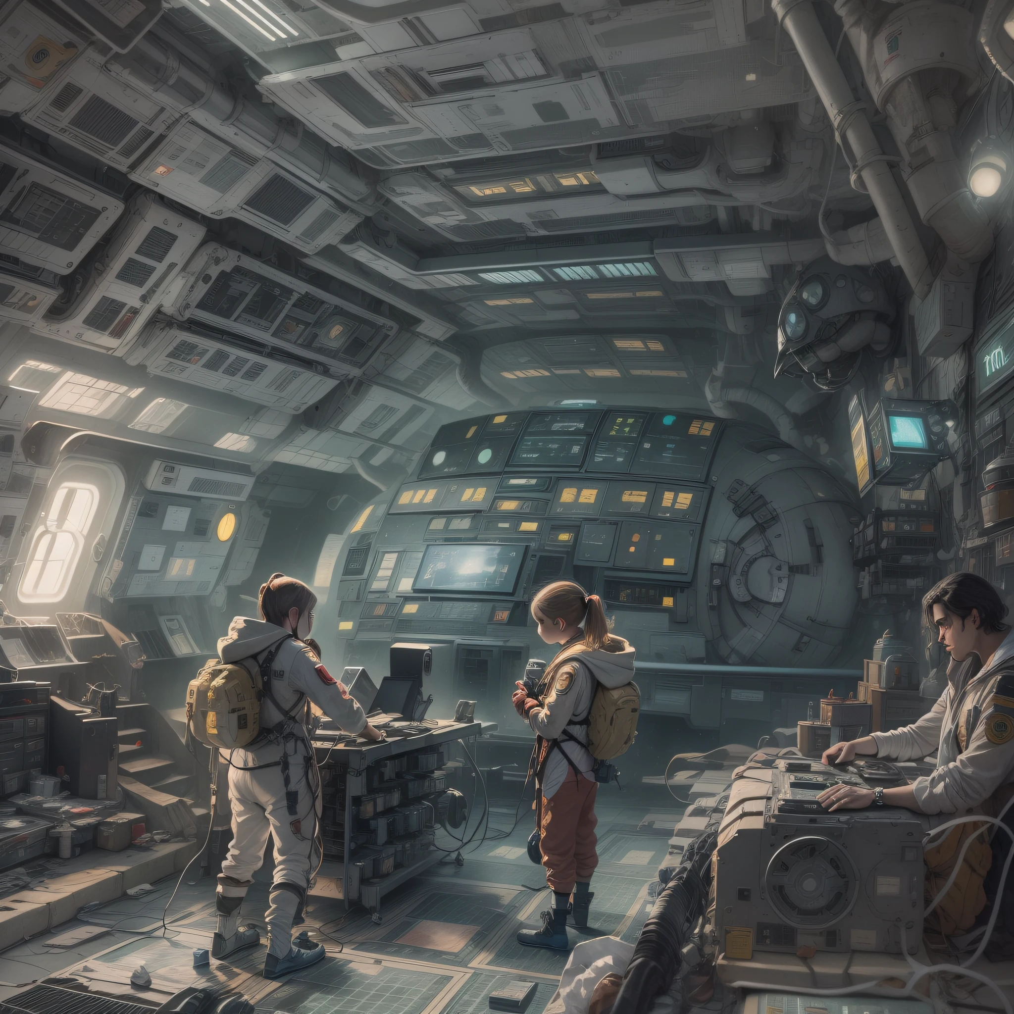 la tripulacion de la nostromo se encuentran varados en un planeta desconocido contemplando una nave alienigena.