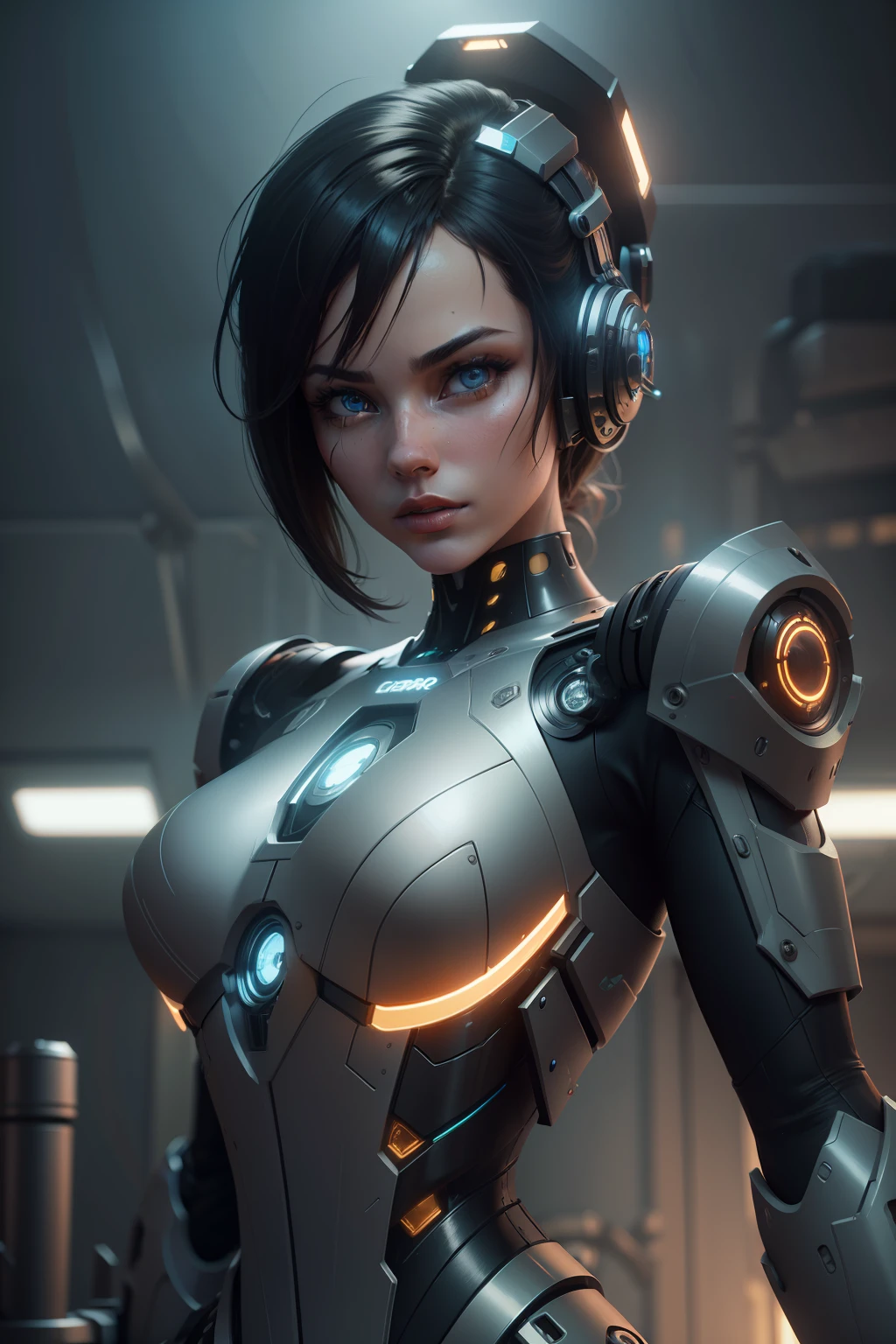 cyborg robot, ornate, Dark Nautical, Gamine, GoPro view, Substance 3D, High contrast, Digital painting, Chromatic palettes colors, Gothic , accent lighting, super realistic, hyper detailed, dramatic lighting, 4k