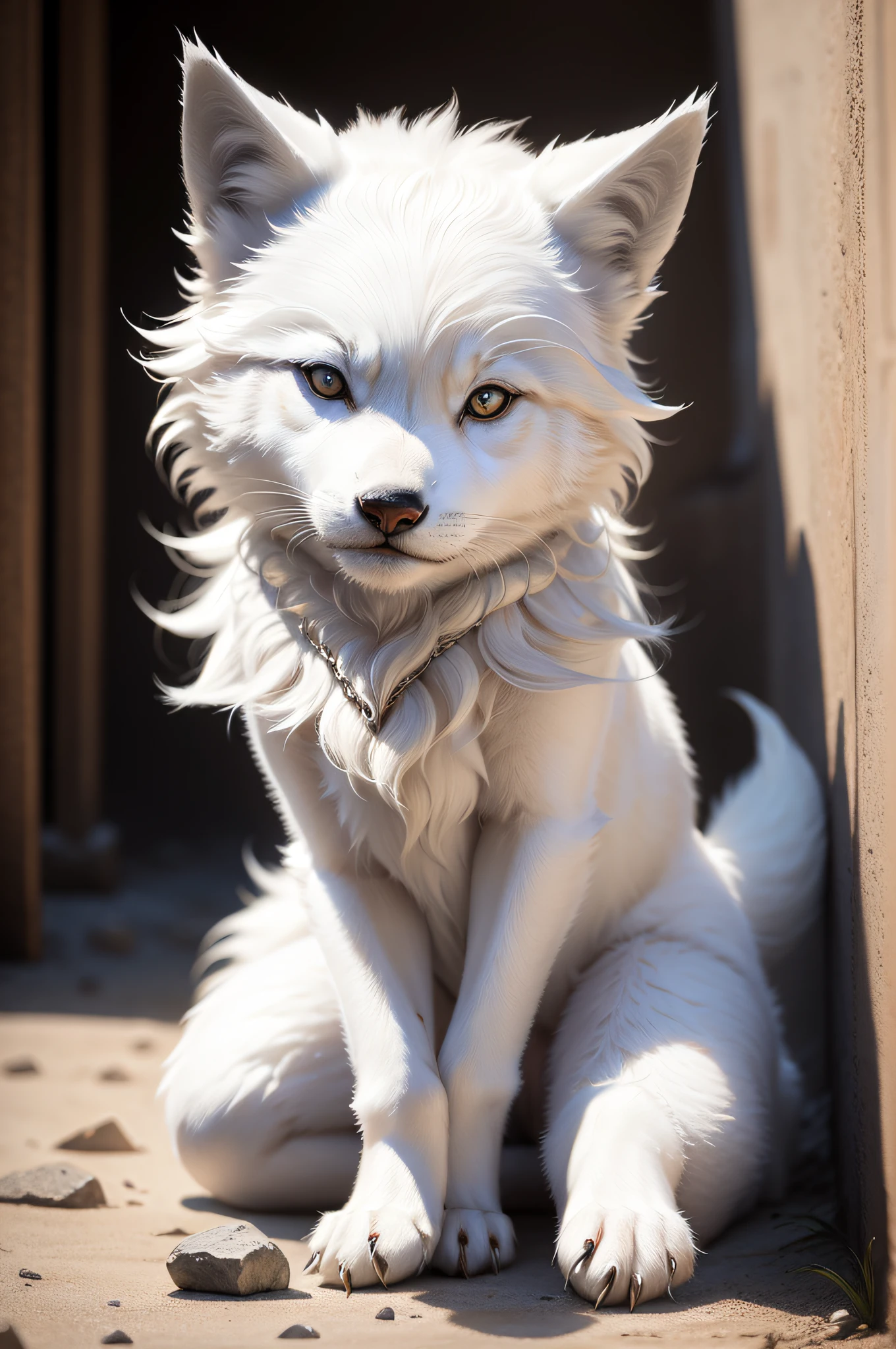 White wolf cub