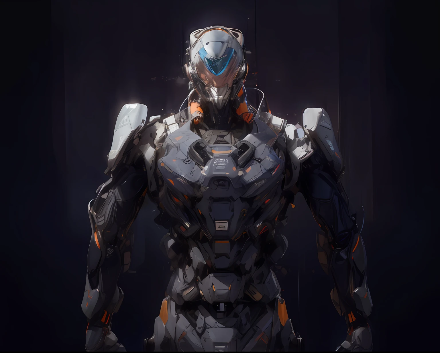 arafed robot with a glowing face and a helmet on, portrait of a mech, all black mech suit, unreal octane render, cybernetic and highly detailed, unreal engine character art, 8 k octane detailed render, 8k octane 3d render, octane 4k render, octane 4 k render, octane 8 k render, octane 8k render, 8k octane rendered