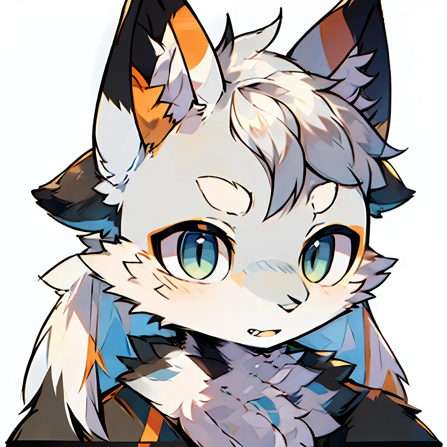 Silver Wolf，black in color！Close-up of a cat with a pencil in its mouth, Wolf template basic line art, Simple lines of art, linear art, thick lineart, clean lineart, Outline sketch, thick black lineart, clean lineart and flat color, contour drawing, bold lineart, clean anime outlines, Outlined!!!, professional furry drawing, outline art