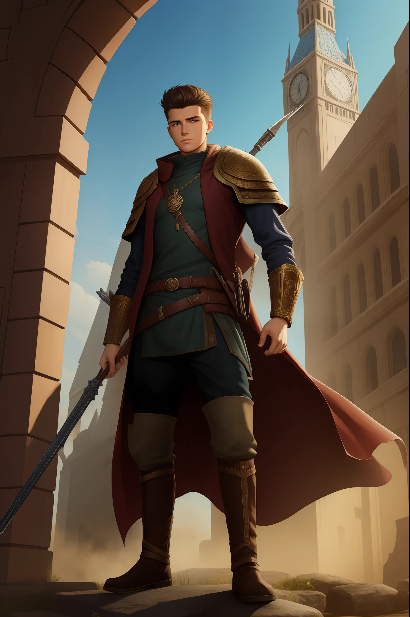 20 years old man, citizen rebel, high fantasy medievial style