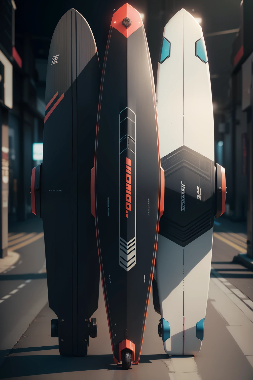 futuristic electic folded longboard, ultra detailled, 8k, photorealistic, highly detailed, (cinematic:1.3)