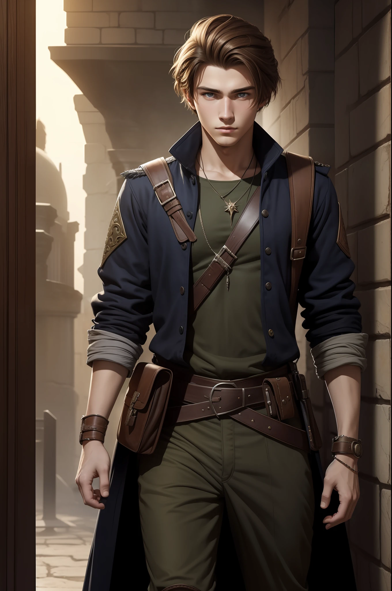 20 years old man, regular citizen, rebel, high fantasy medievial style