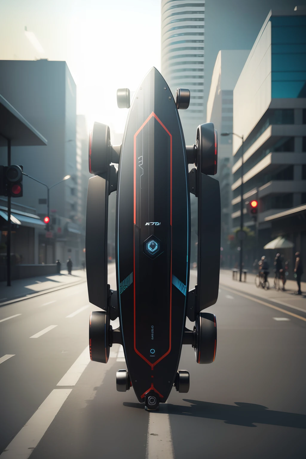 futuristic electic folded longboard, ultra detailled, 8k, photorealistic, highly detailed, (cinematic:1.3)