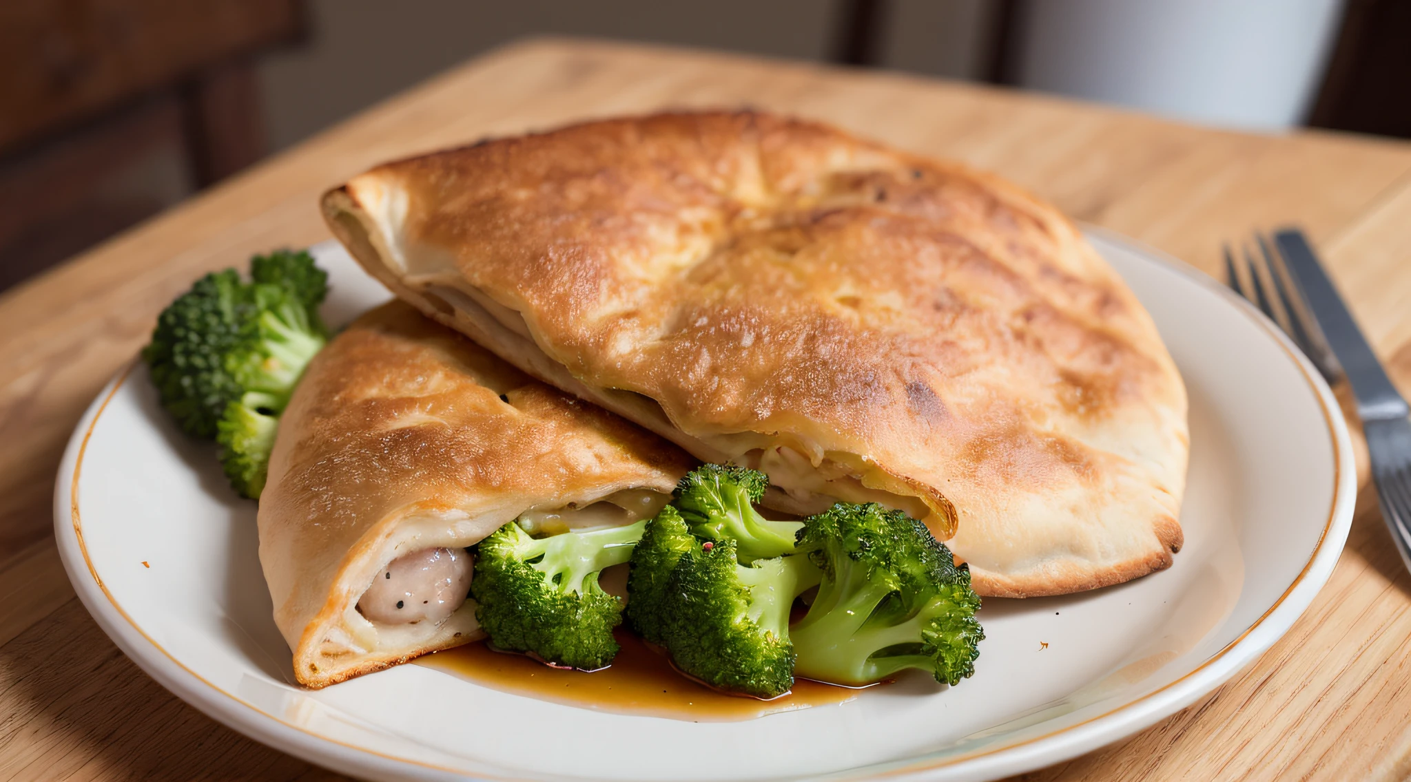 KIDS BLONDIE LONG HAIR , There are four pieces of calzone on a plate with a bowl of broccoli, calzone zone, Mini, como, estilo calude monet, receita, #Micro, # Micro, misturar, alternate angle, Miami, medium tone, hunting