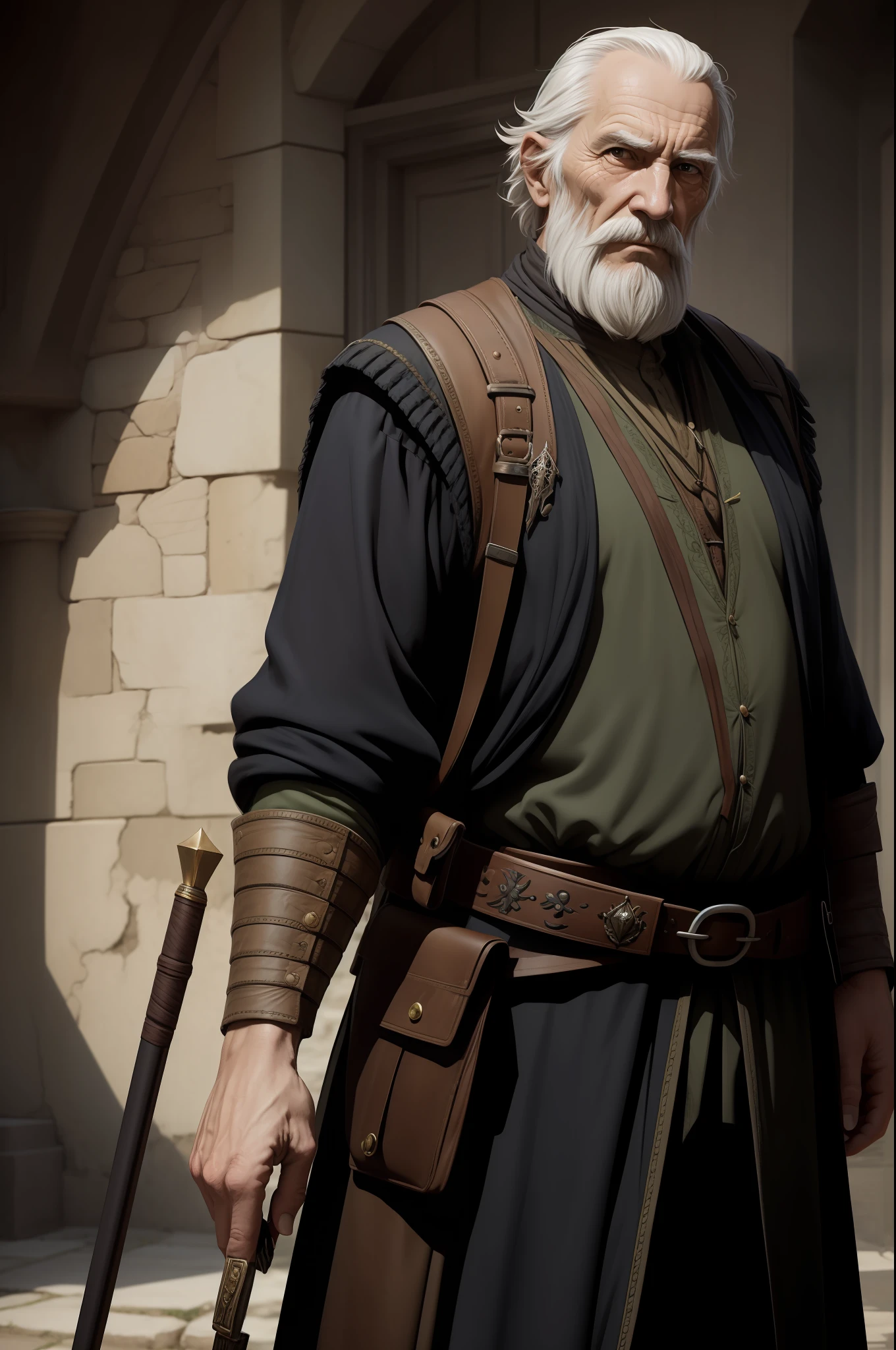 old man, regular citizen, rebel, high fantasy medievial style
