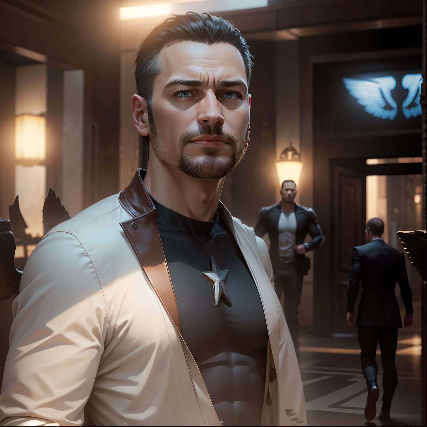 Change background , 8k realistic , avengers, wings