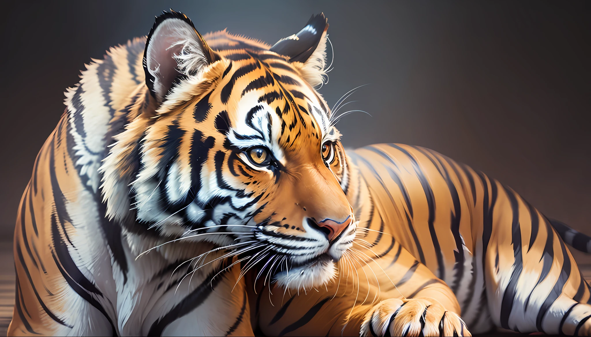 A photorealistic portrait of a Bengal tiger, with a focus on its piercing gaze and distinctive stripes. Use the multi-prompt "tiger::photorealistic::stripes" with a prompt weighting of "tiger" to emphasize the subject. --auto --s2