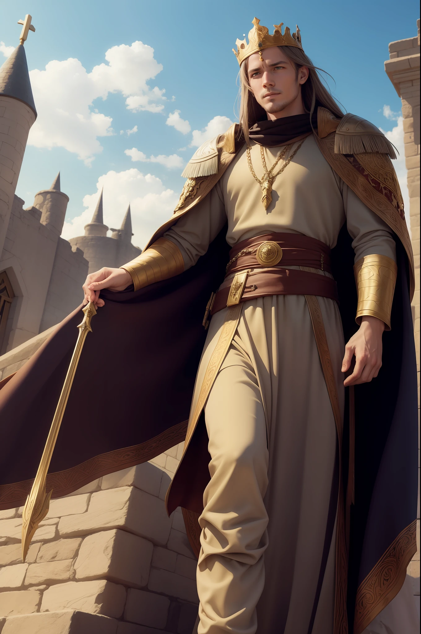 man, king of the kingdom, high fantasy medievial style