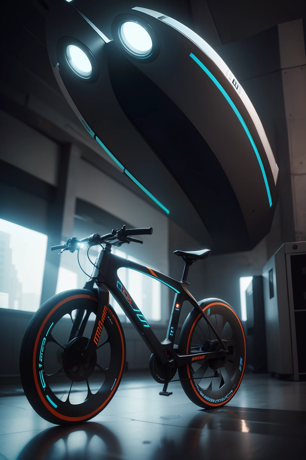 futuristic electic bike, ultra detailled, 8k, photorealistic, highly detailed, (cinematic:1.3)