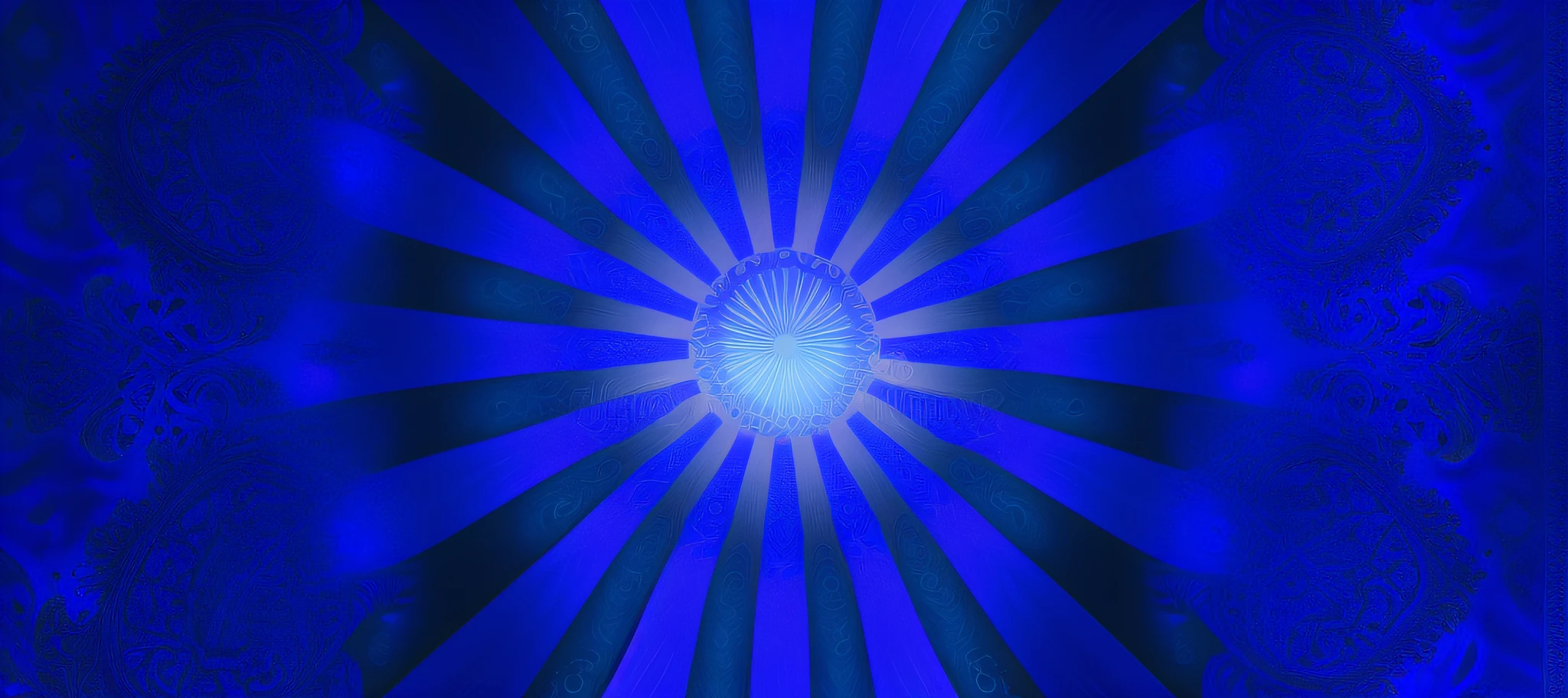 arafed image of a blue background with a paisley pattern, blue rays, blue rays from tv, blue sunshine, abstract sun in background, indigo background, blue rays of light, with a blue background, blue backgroung, digital illustration radiating, rays of blue moonlight, blue backdrop, blue image, an abstract spiritual background, blue background