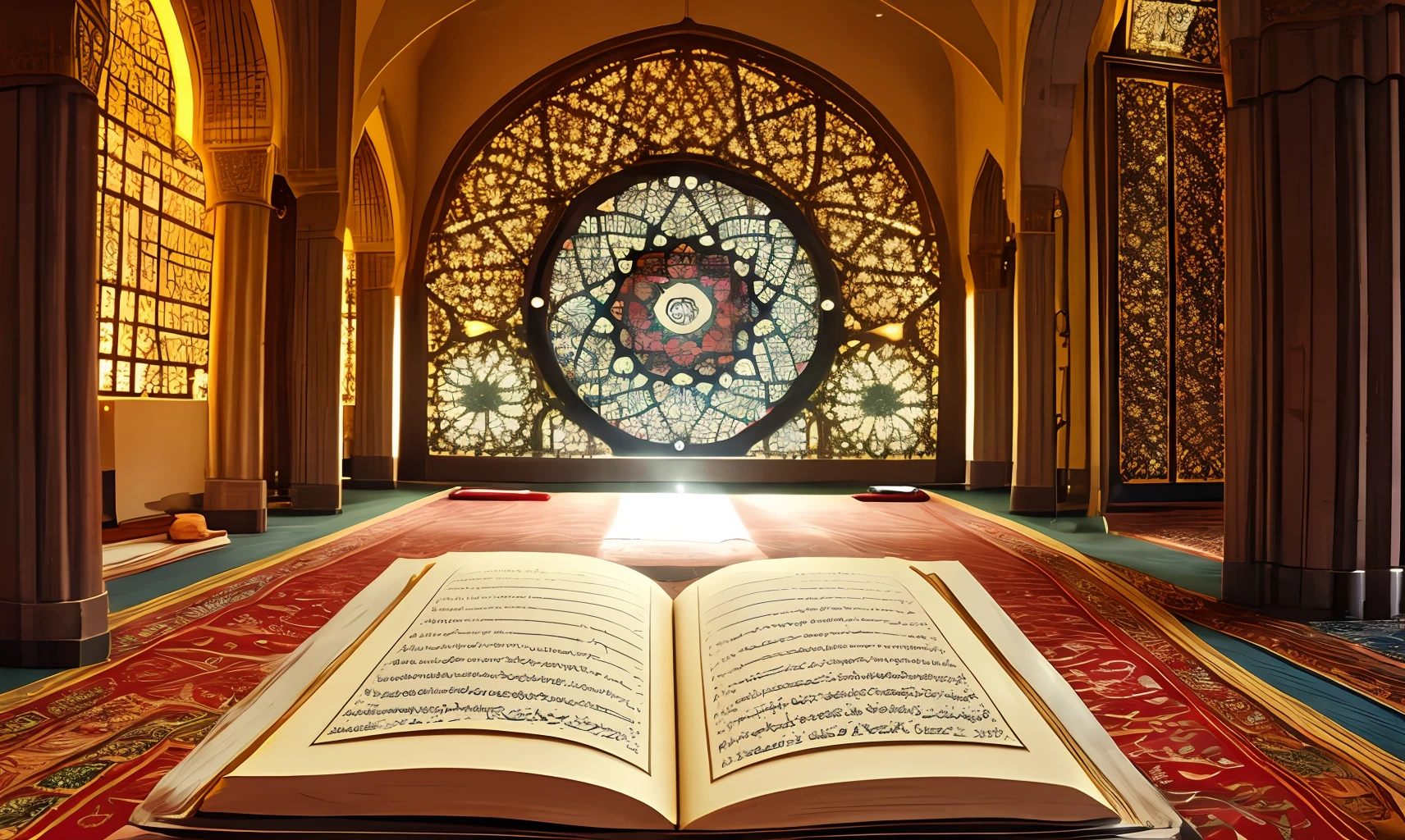 A beautiful Quran of light in a mosque of light