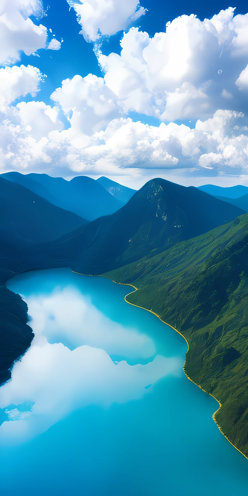 mountains and a lake are seen from a high cliff, majestosa paisagem natural, natureza deslumbrante no fundo, natural landscape beauty, um lago entre montanhas, natureza realmente bonita, Papel de parede vertical 4k, Papel de parede vertical 4K, Natureza Bonita, papel de parede vertical, papel de parede de alta qualidade, papel de parede da natureza, Fundo bonito do lago, papel de parede bonito, beautiful scenic view, Detailed panoramic view, epic beautiful landscape