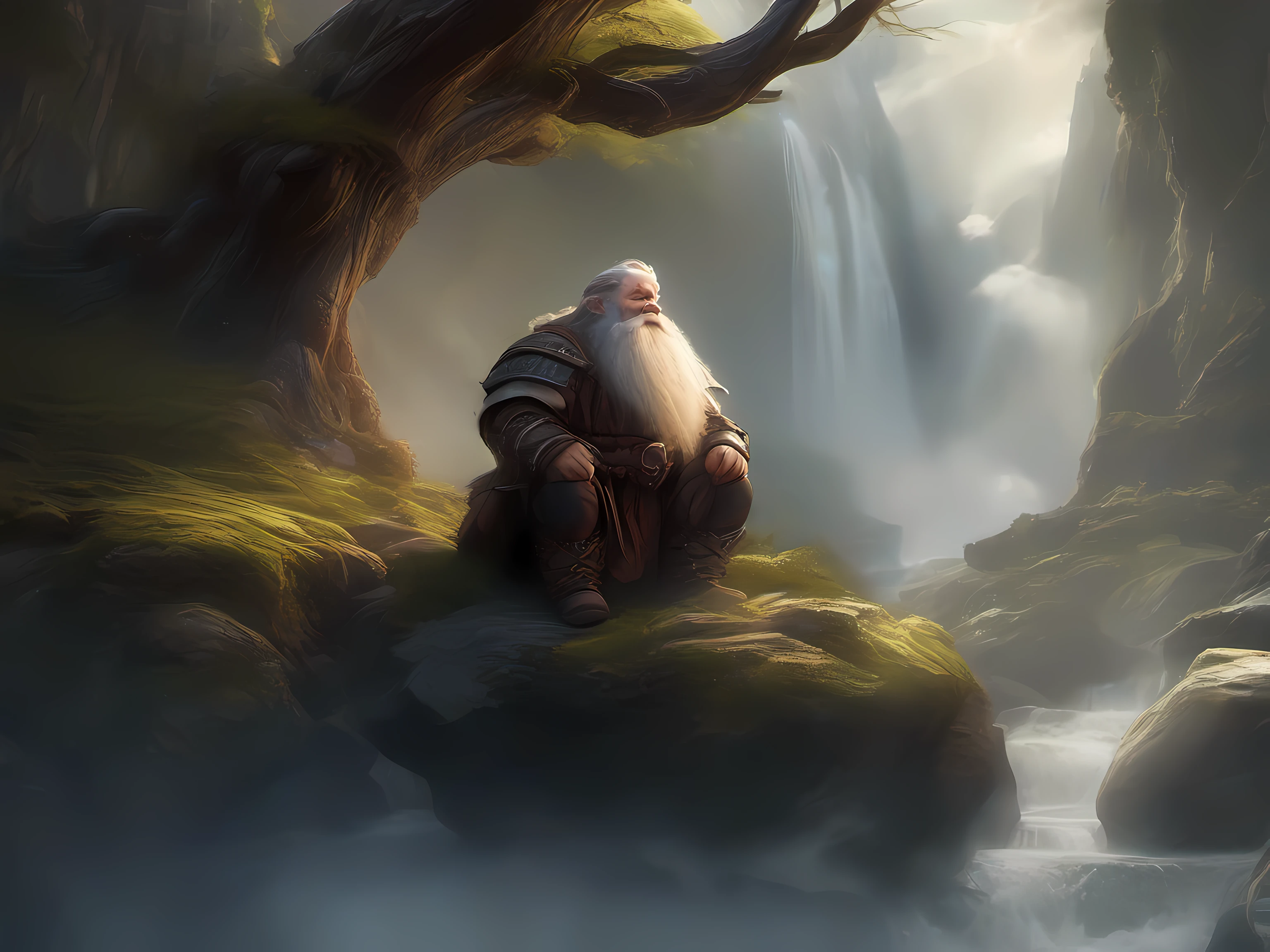 Dwarf, Vale de Pedras ao Luar, Wisps de wisps em todo o ambiente, High definition, alta qualidade, professional cinematic lighting, 16k, movie poster, alta qualidade, alta qualidade, High definition
