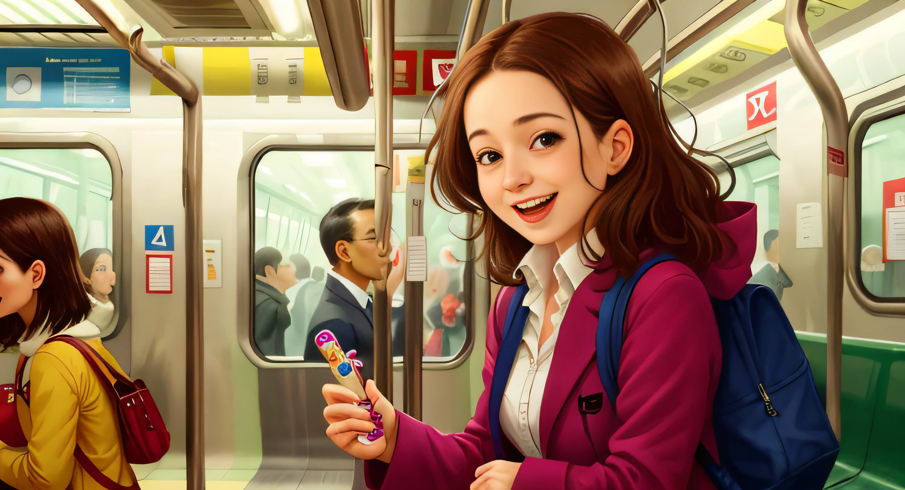 Happy liz on the subway