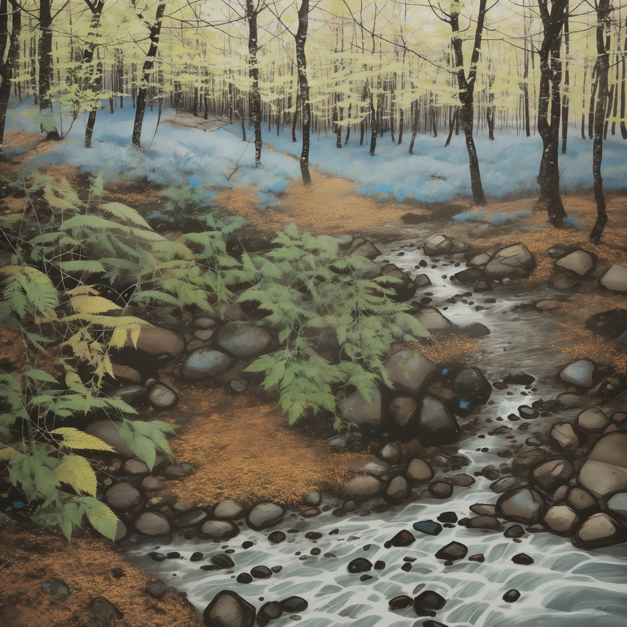 Love is my blue sweet demise in an autumn forest