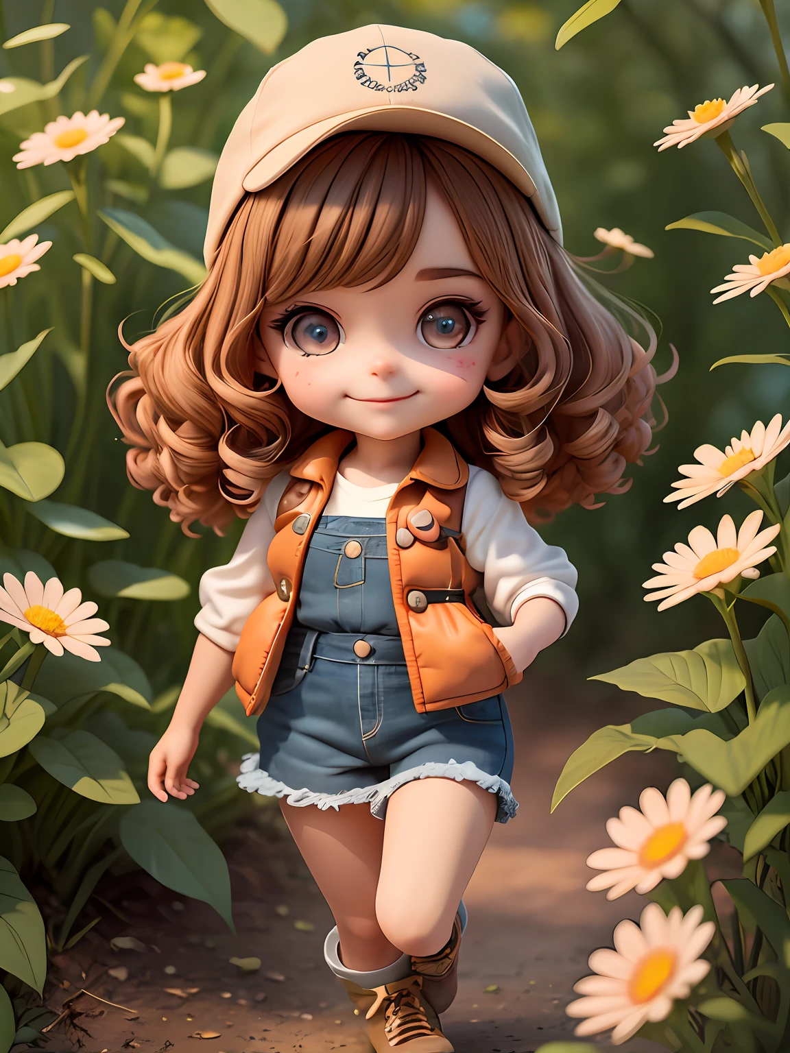 (masterpiece),(best quality),(ultra-detailed), (full body: 1.2), 1girl, Chibi, Cute, smile, shirt, Laura was a girl with light brown hair, which fell in soft curls over her shoulders. His eyes were large and bright, the color of honey, full of curiosity and courage. His smile was infectious, lighting up the environment around him. She had a small, snub nose, which complemented her delicate face. Laura was short and agile, always ready to explore new places and face challenges. She wore a comfortable, colorful outfit, with a brown leather vest, a floral blouse, and ripped jeans. On her feet, she wore sturdy hiking boots, perfect for her adventures in the woods. Laura had a special sparkle in her eyes that reflected her adventurous nature and her ability to find magic in every corner. (beautiful and detailed face), (beautiful detailed eyes),(masterpiece),(best quality),(ultra-detailed), (full body: 1.2), 1girl, Chibi, cute, smile, shirt, Laura was a 5-year-old girl, light brown hair, which fell in soft curls over her shoulders. His eyes were large and bright, the color of honey, full of curiosity and courage. His smile was infectious, lighting up the environment around him. She had a small, snub nose, which complemented her delicate face. Laura was short and agile, always ready to explore new places and face challenges. She wore a comfortable, colorful outfit, with a brown leather vest, a floral blouse, and ripped jeans. On her feet, she wore sturdy hiking boots, perfect for her adventures in the woods. Laura had a special sparkle in her eyes that reflected her adventurous nature and her ability to find magic in every corner. (beautiful and detailed face), (beautiful detailed eyes).
