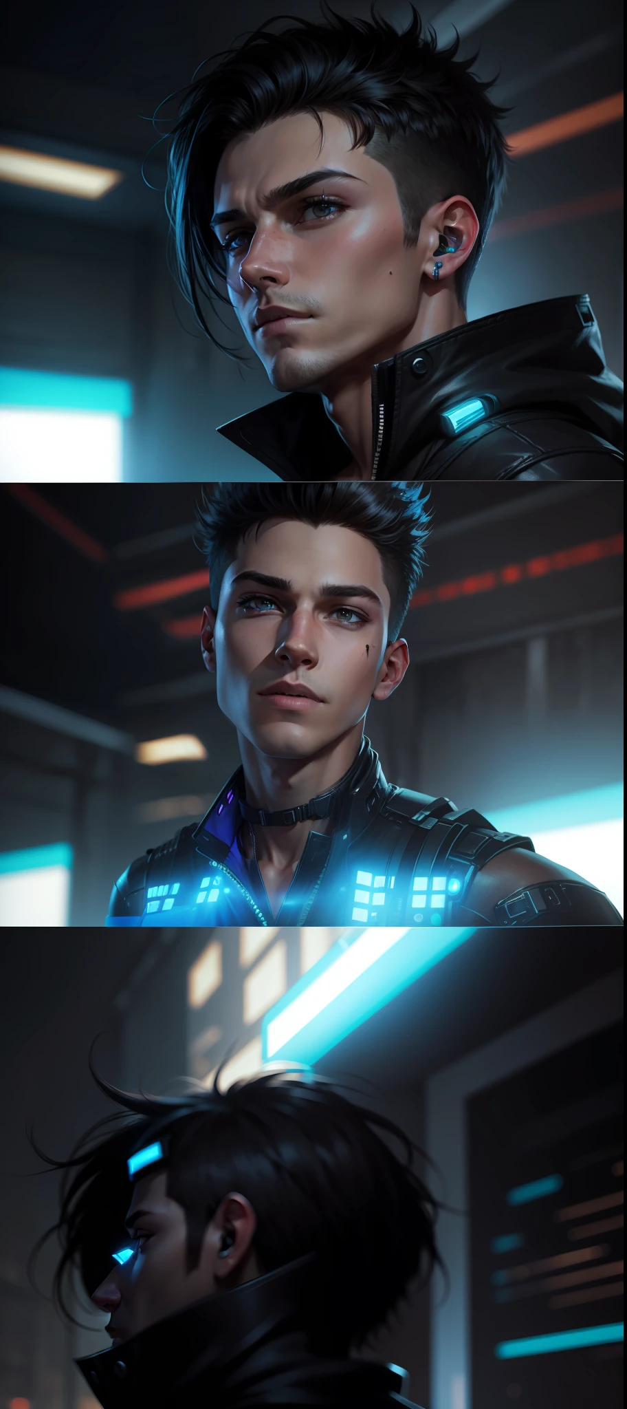 Change background cyberpunk hansome boy, realistic face ,8k ,ultra realistic,
