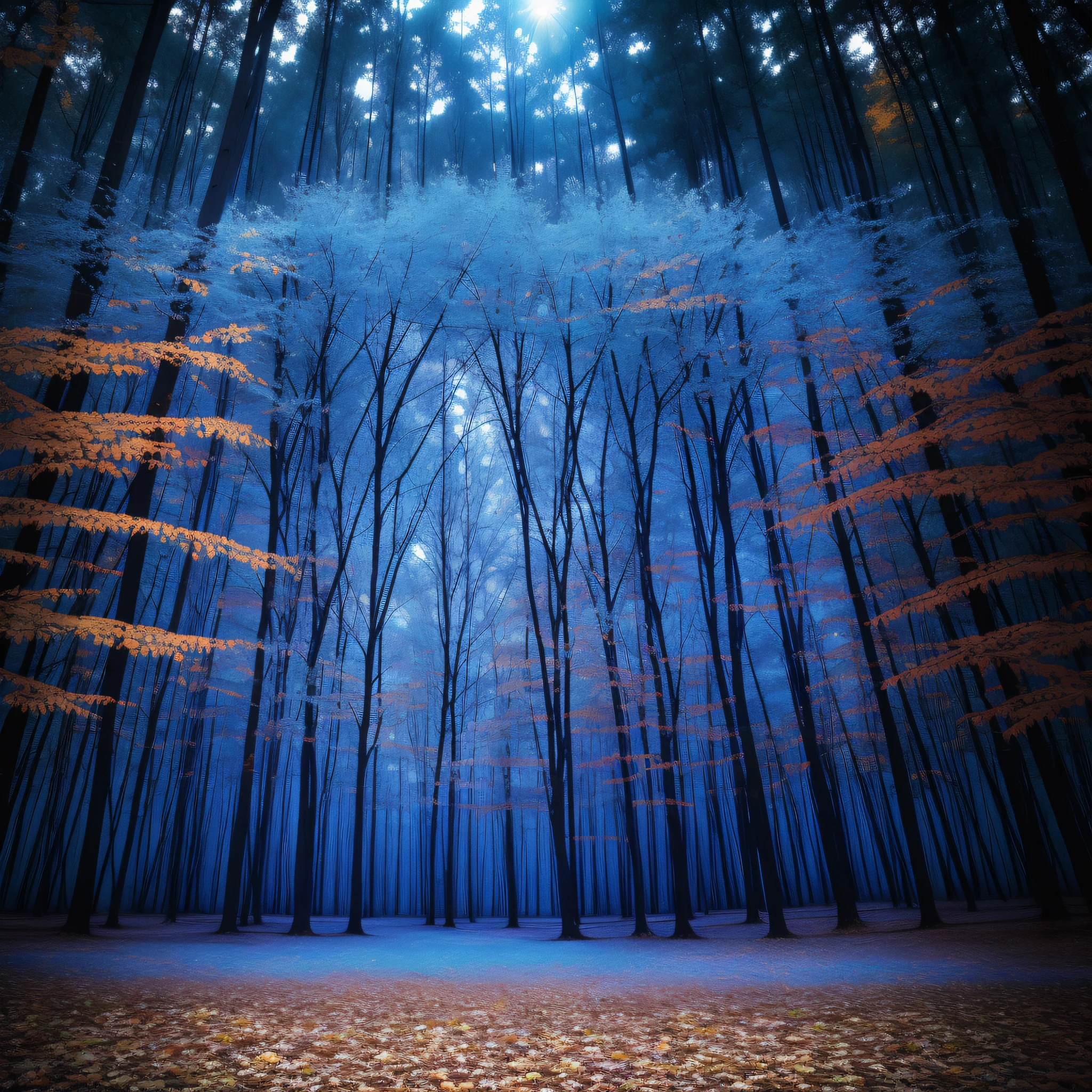Love is my blue sweet demise in an autumn forest