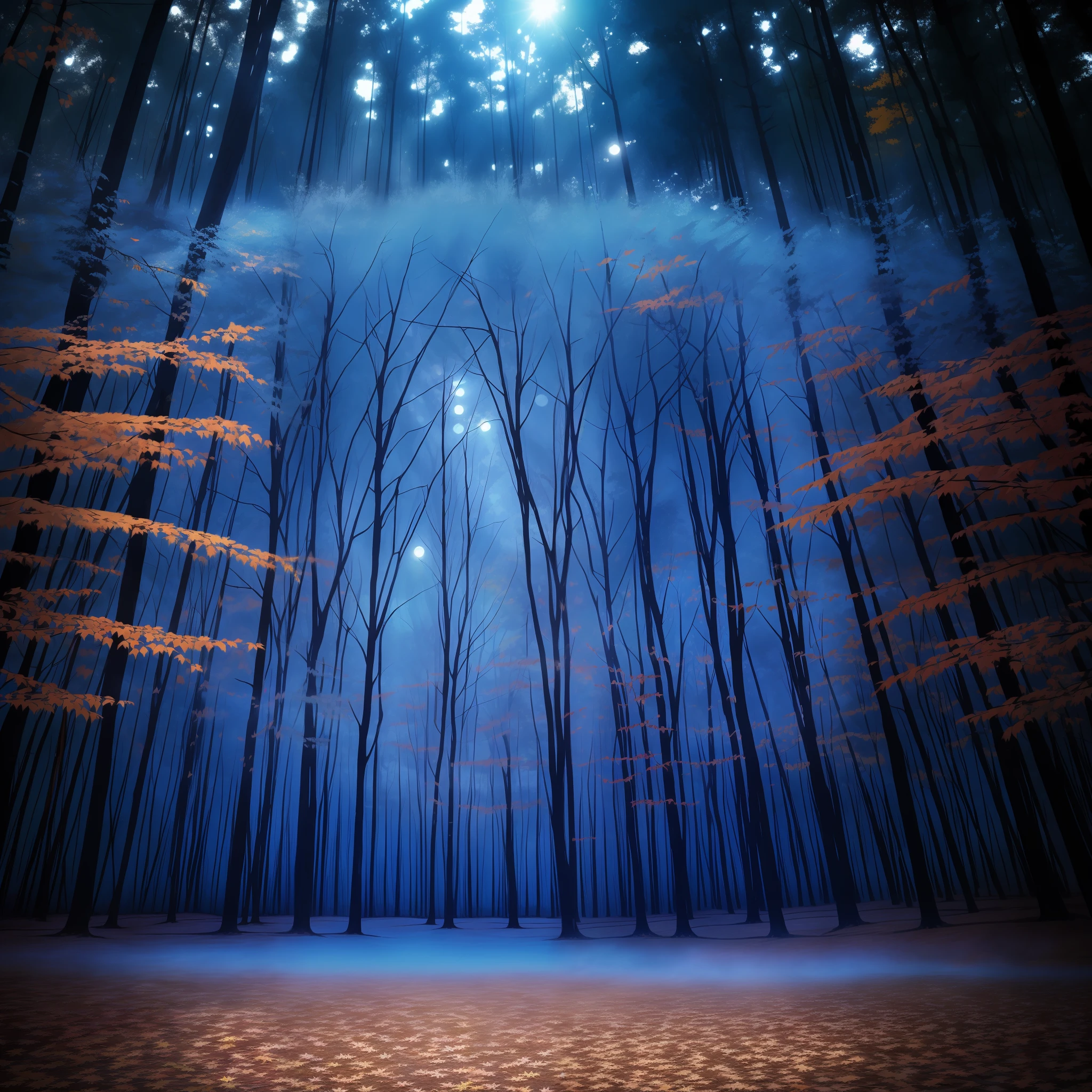 Love is my blue sweet demise in an autumn forest