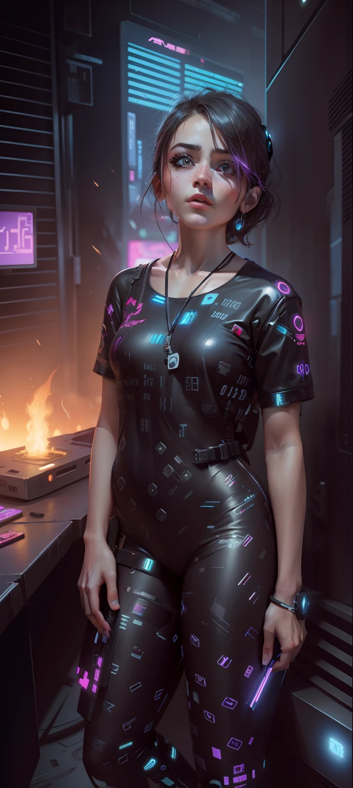 Change background cyberpunk cute girl, realistic face ,8k , ultra realistic