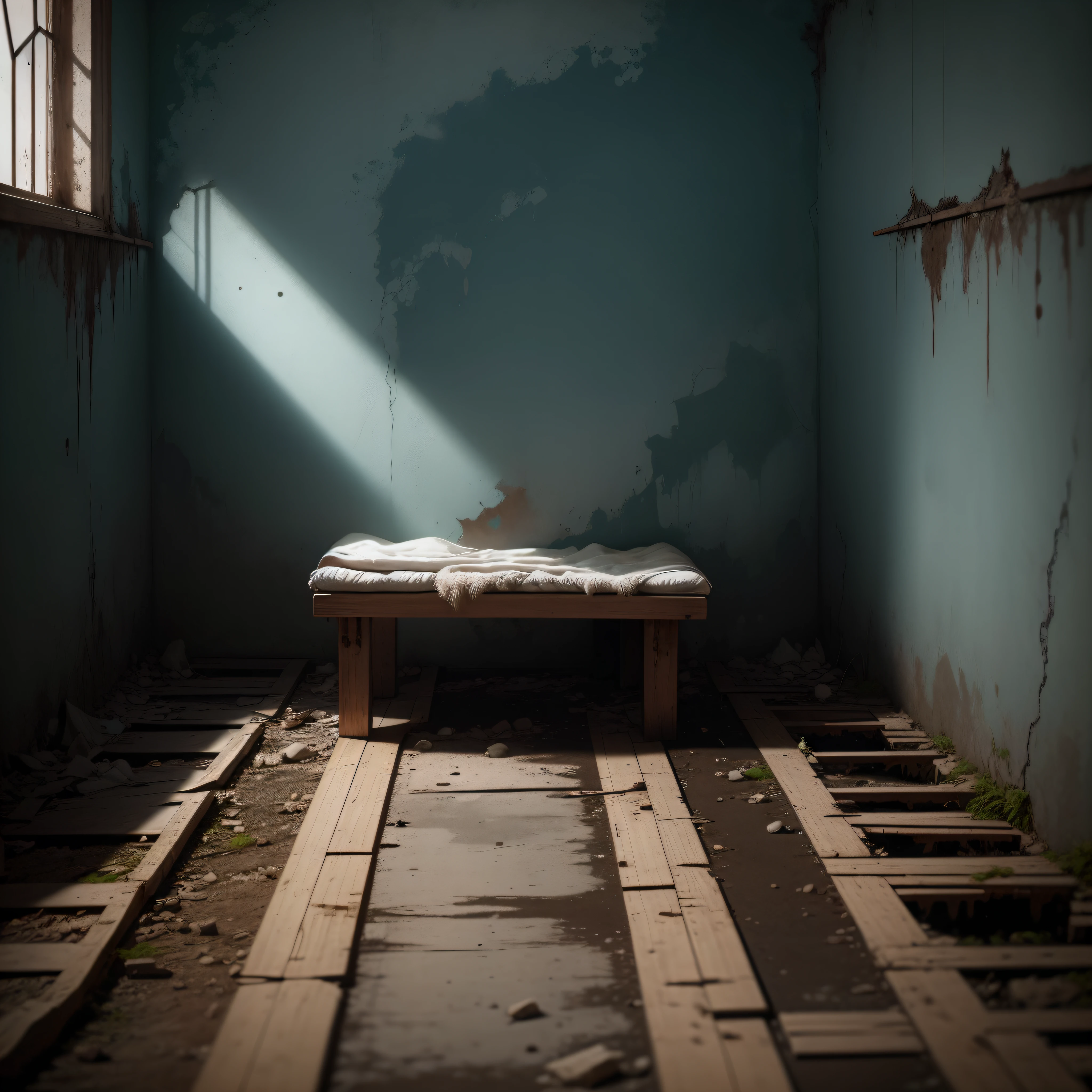 Paredes de uma casa abandonada casa suja terror casa assotadora (muito detalhes na parede)
(foco na parede) aluminado escura pouca luz dark realista detalhes 8k