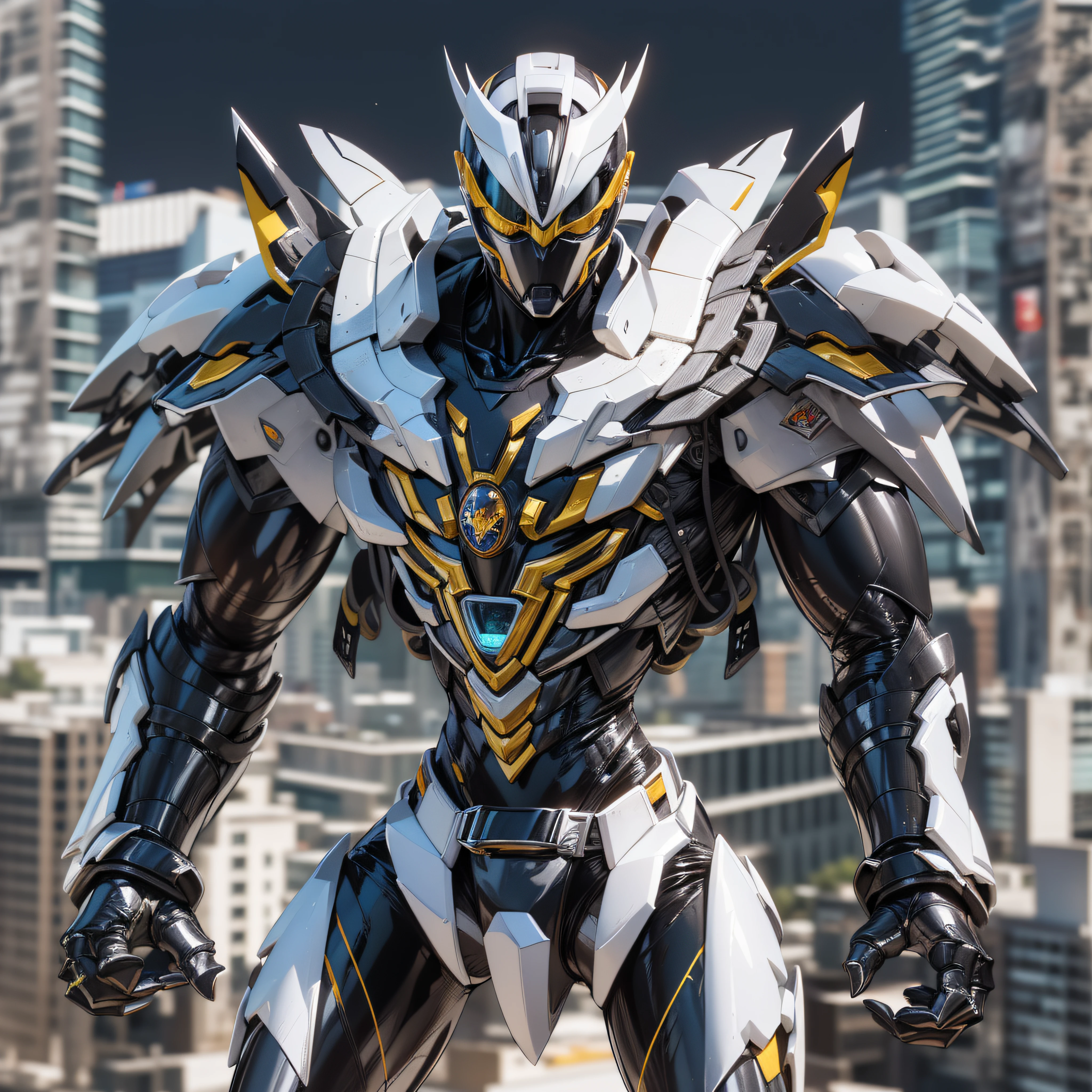 1man, masterpiece,best quality, masterpiece, high detail,detailed face,detailed eyes,rendered eyes,perfect eyes,hip lines,ambient occlusion,crisp image,detailed,amazing,8k,8k wallpaper,8k in megazord cockpit background, high detailed skin,high res, ((male shot)), (running), megazord, mecha, (sitting in megazord cockpit) ((solo)), (black chrome Power Ranger), (((black chrome armor, black chrome hawk helmet, black chrome bodysuit, white belt, black eyes, white gloves))), (((white boots))), gold chrome armor, white gloves, black chrome bodysuit, vambraces, photo-realistic, ultra-realistic, unreal engine,