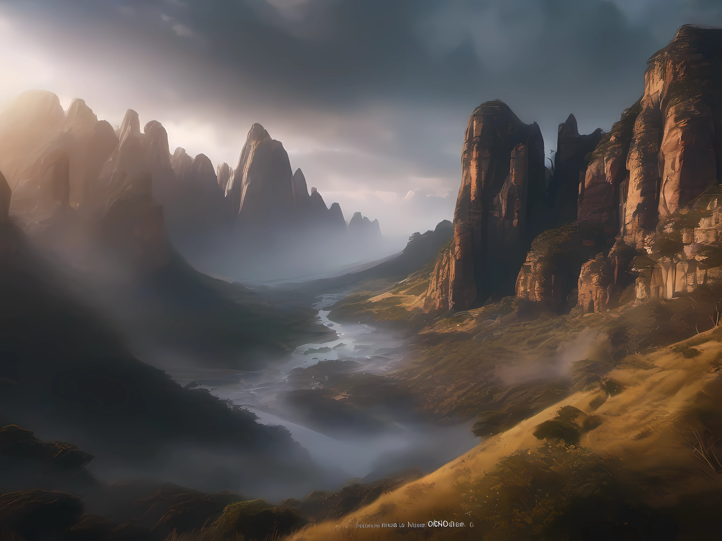 anã0, Vale de Pedras ao Luar, Wisps de wisps em todo o ambiente, High definition, alta qualidade, professional cinematic lighting, 16k, movie poster, alta qualidade, alta qualidade, High definition