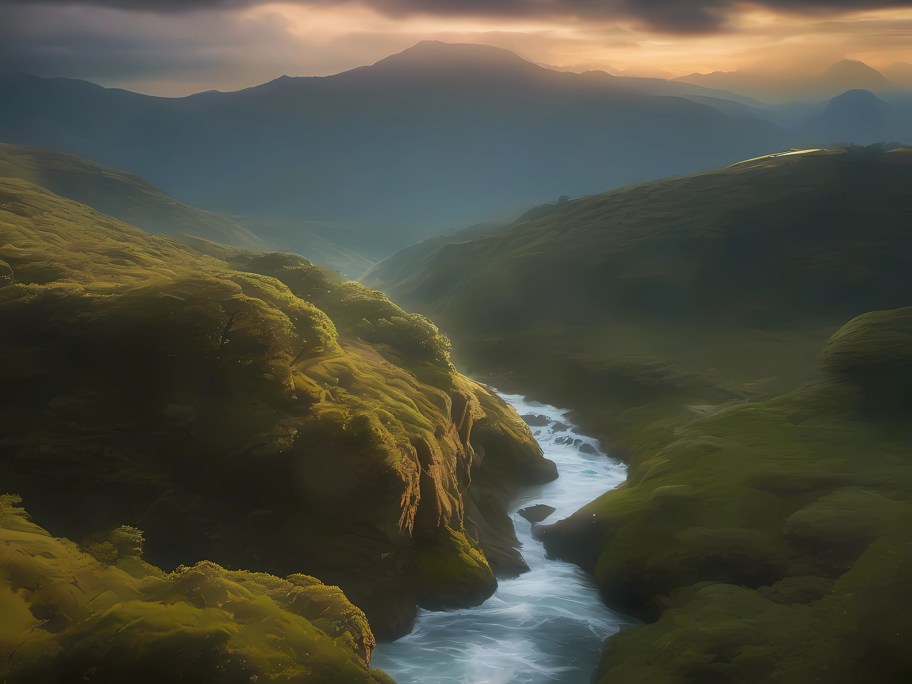 anã0, Vale de Pedras ao Luar, Wisps de wisps em todo o ambiente, High definition, alta qualidade, professional cinematic lighting, 16k, movie poster, alta qualidade, alta qualidade, High definition