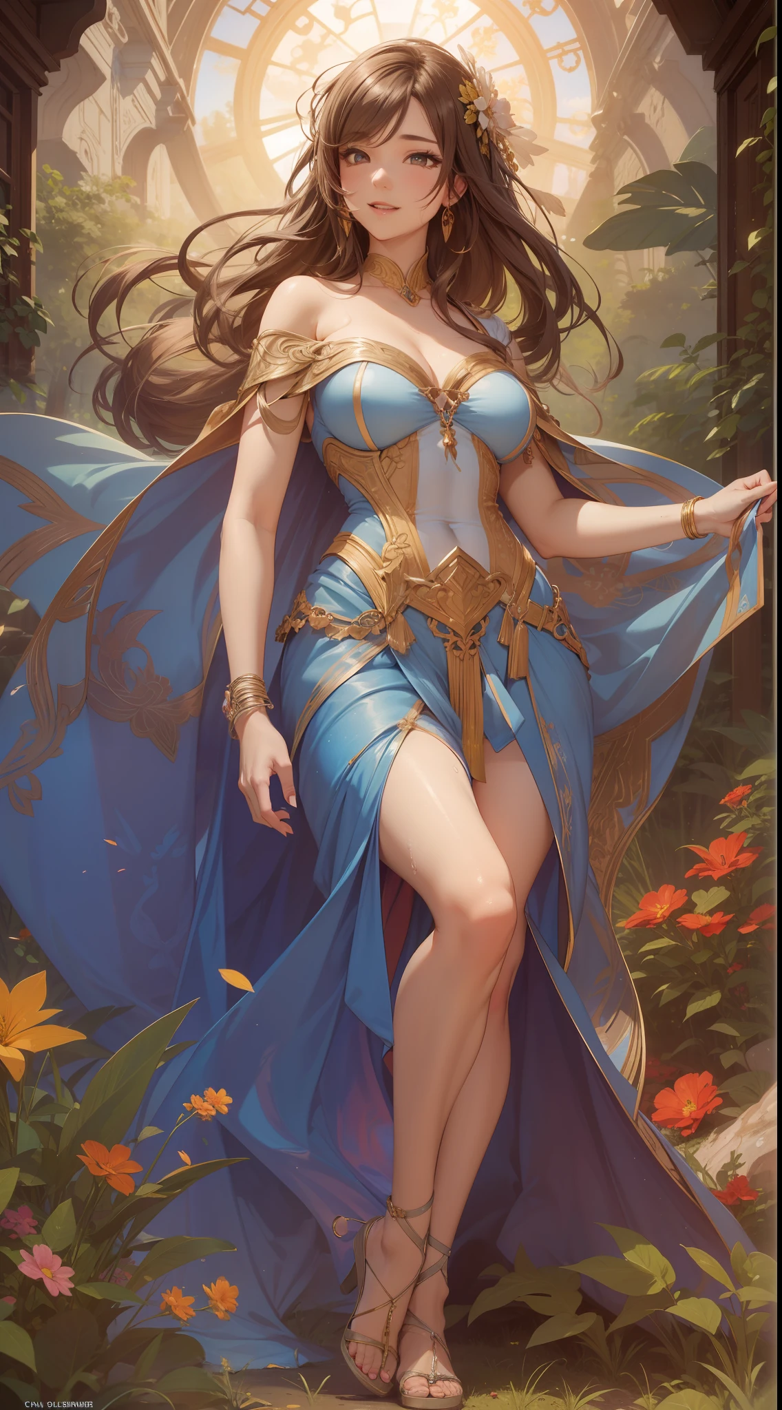 beautiful lady, Alphonse Mucha's style, light reflections, Oil painting, voluminetric lighting,sexy big breasts exposed,1female,36 years old,Huge breasts, 独奏, Supergirl,Wearing a blue Superman uniform, coniferous forest, She has long flowing hair, Bare genitalia, standing on your feet,Bigchest,Wet straight hair,Sweat profusely,drenched all over the body,frontage, hair straight, mostly cloudy sky,(((tmasterpiece),(Very detailed CG unity 8K wallpaper),best qualtiy,cinmatic lighting,detailed back ground,beatiful detailed eyes,Bright pupils,(Very fine and beautiful),(Beautiful and detailed eye description),ultra - detailed,tmasterpiece,)),facing at camera,A high resolution,ultra - detailed),beautifullegs,Very long hair,legs are open,Emotive expressions,Smile,Open-mouthed,Flushed complexion,Chest sagging,nakeness, Bulge,Expose the genitals,revealing breasts,Camel toes,with no underpants,extremely large bosom,Extremely colorful,Most detailed,fully body photo,The face is well lit