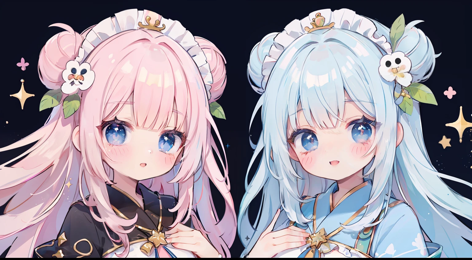 twinsies、masterpiece、top-quality、Top image quality、onepiece、frilld、Glitter background
