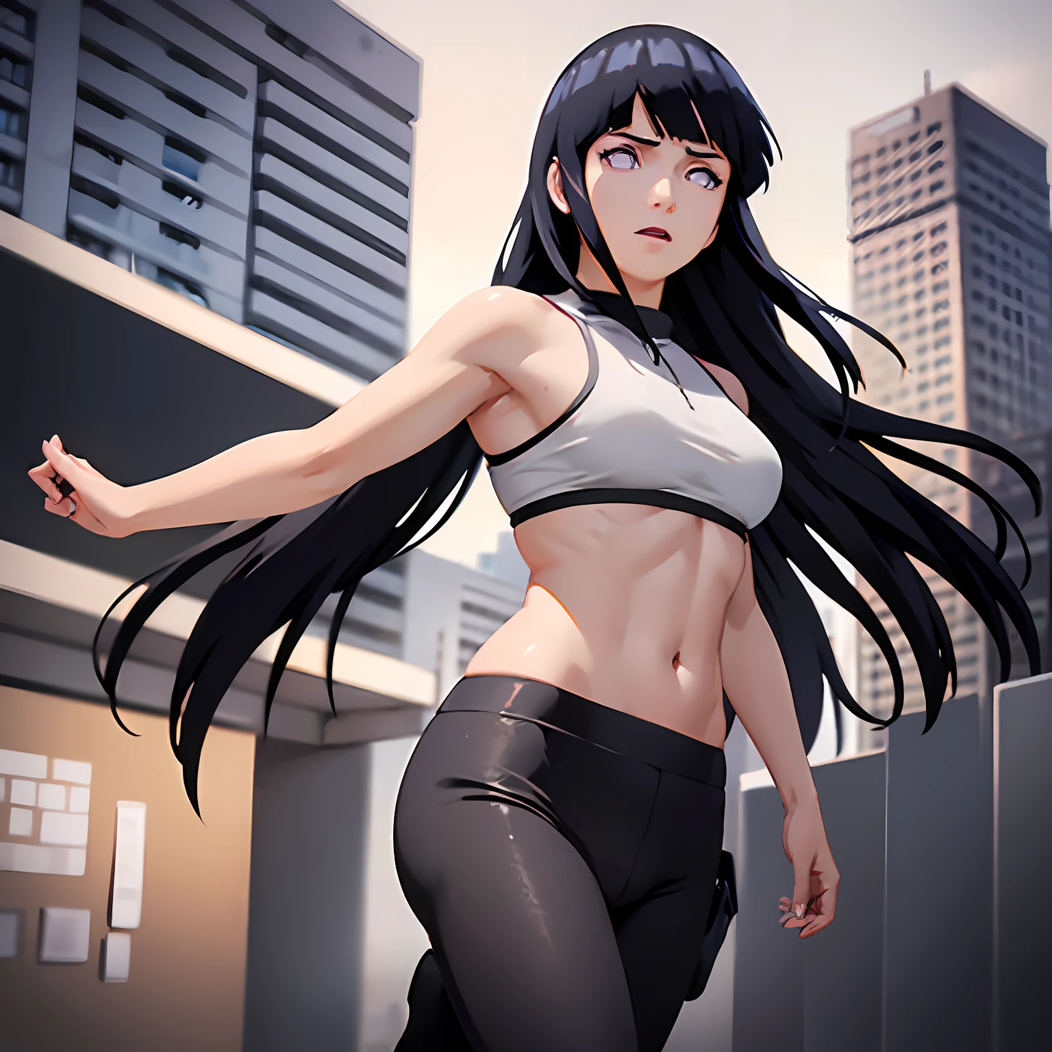 1girl, (obra-prima, alta resolução, foto-realista:1.3), Hinata Hyuuga do anime Naruto, desfrutando de um banho em uma fonte termal natural, wearing a tiny orange bikini, Slender and graceful physique, seios firmes e amplos, defined abdomen, perfectly round buttocks, Photograph taken from behind as she looks back, seu corpo cativante tomando o centro do palco, Byakugan de Hinata brilhando com um brilho branco intenso, atmosfera serena e convidativa, post-processing effects. Com o uso de profundidade de campo (DOF), super-resolution and high-megapixel rendering, each element comes to life with cinematic lightning and anti-aliasing techniques like FKAA, TXAA e RTX. The addition of SSAO (Screen Space Ambient Occlusion) and various post-processing effects in post-production and tone mapping elevate visual quality to a whole new level. Com o uso de profundidade de campo (DOF), super-resolution and high-megapixel rendering, each element comes to life with cinematic lightning and anti-aliasing techniques like FKAA, TXAA e RTX. The addition of SSAO (Screen Space Ambient Occlusion) and various post-processing effects in post-production and tone mapping elevate visual quality to a whole new level, black legging pants