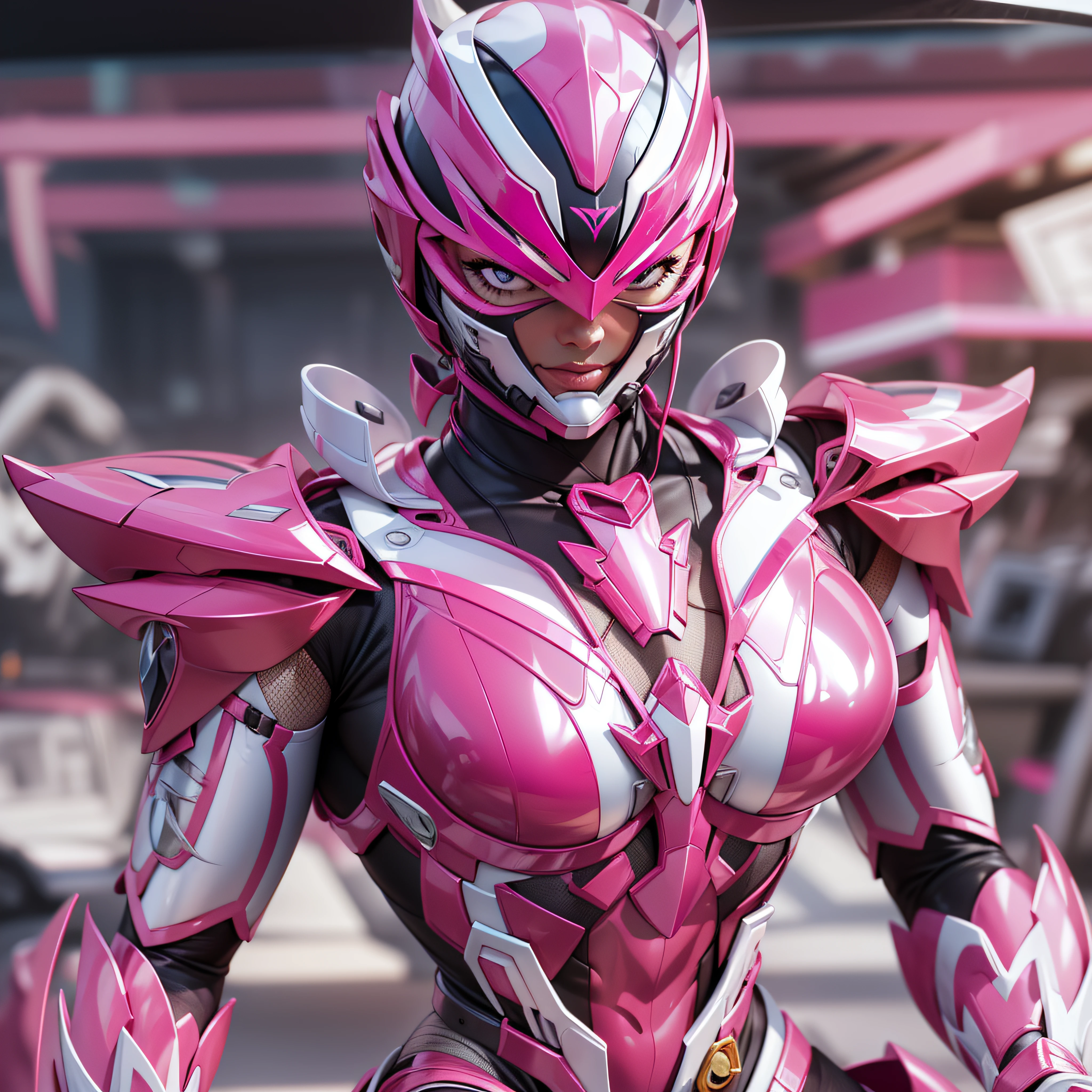 1woman, masterpiece,best quality, masterpiece, high detail,detailed face,detailed eyes,rendered eyes,perfect eyes,hip lines,ambient occlusion,crisp image,detailed,amazing,8k,8k wallpaper,8k in megazord cockpit background, high detailed skin,high res, ((male shot)), (running), pink megazord, mecha, (sitting in megazord cockpit) ((solo)), (pink chrome female Power Ranger), (((pink chrome armor, pink chrome spider helmet, pink chrome bodysuit, white belt, black eyes, white gloves))), (((white boots))), gold chrome armor, white gloves, pink chrome bodysuit, vambraces, photo-realistic, ultra-realistic, unreal engine,